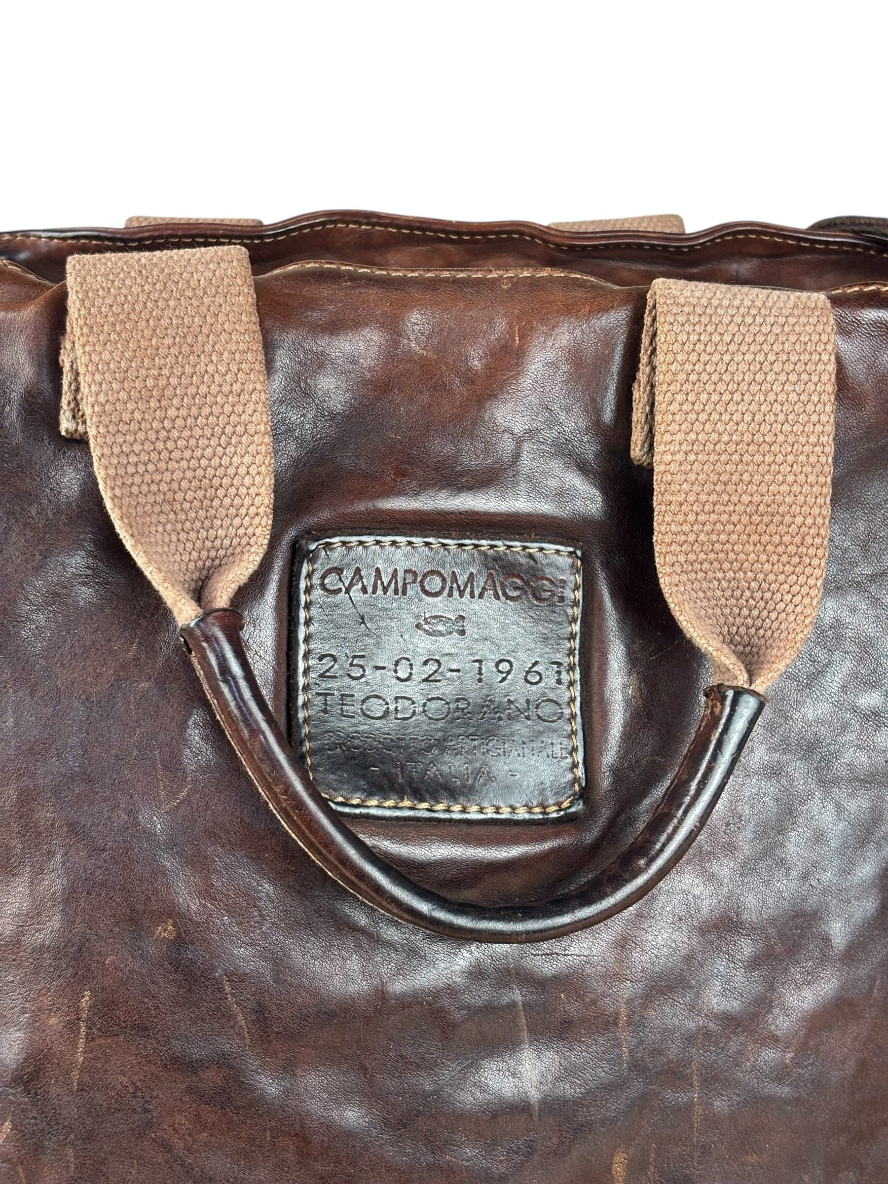 Campomaggi Dark Brown Leather 2 Way Tote - Image 17