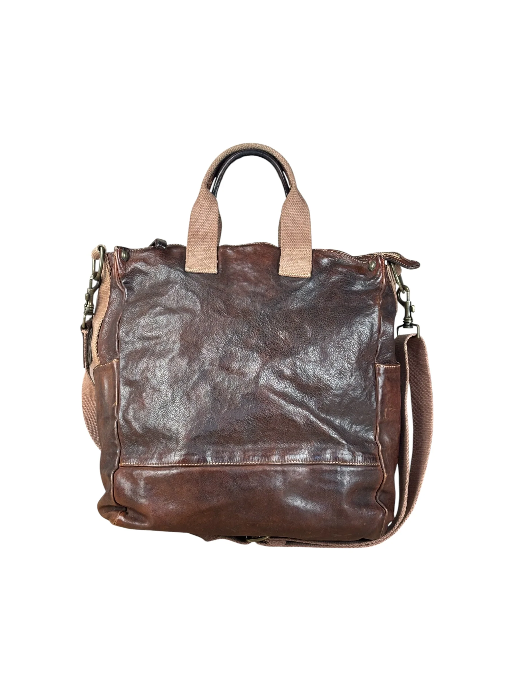 Campomaggi Dark Brown Leather 2 Way Tote - Image 2