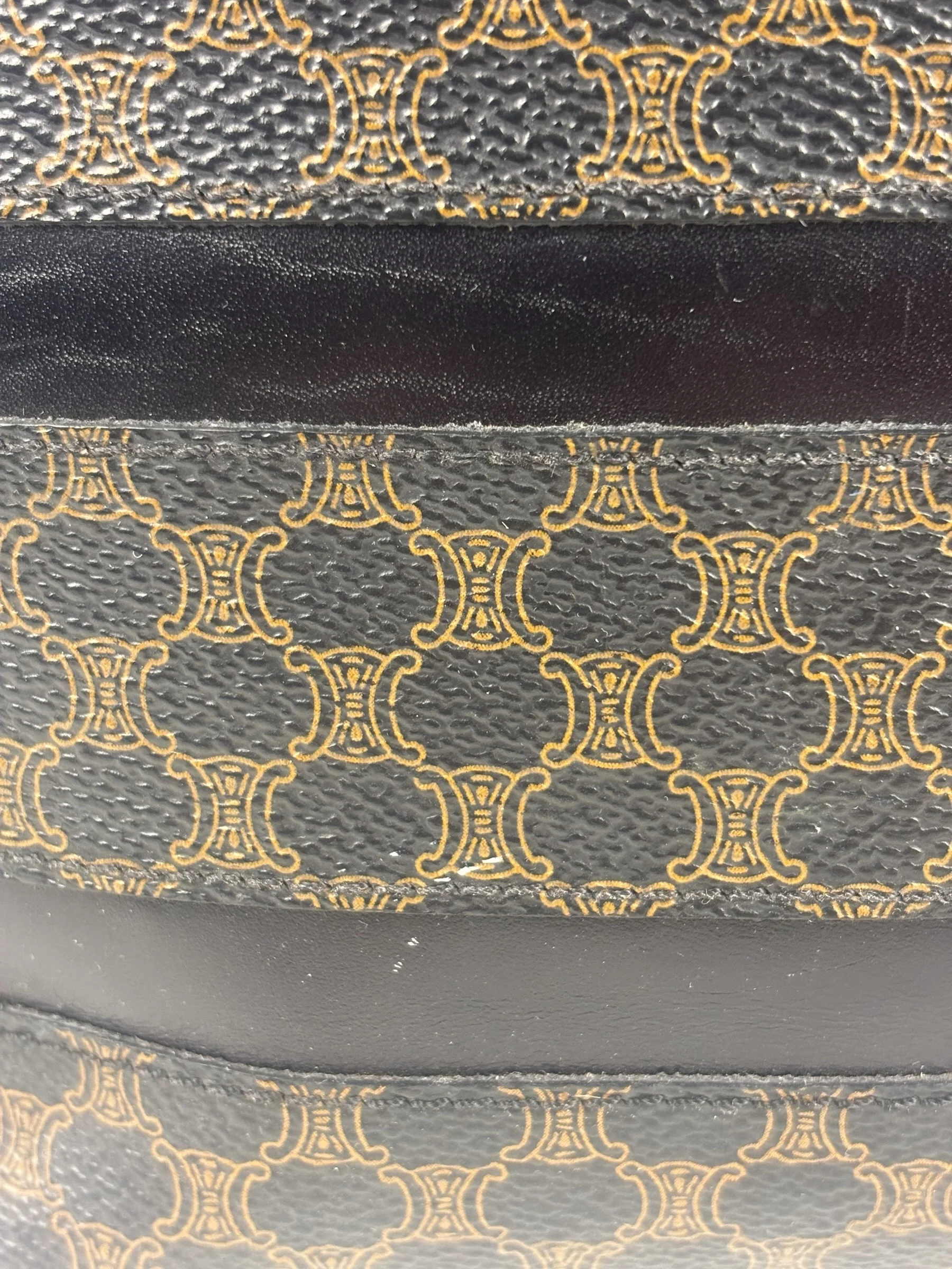 Celine Coated Canvas Stripped Macadam Crossbody - Image 12