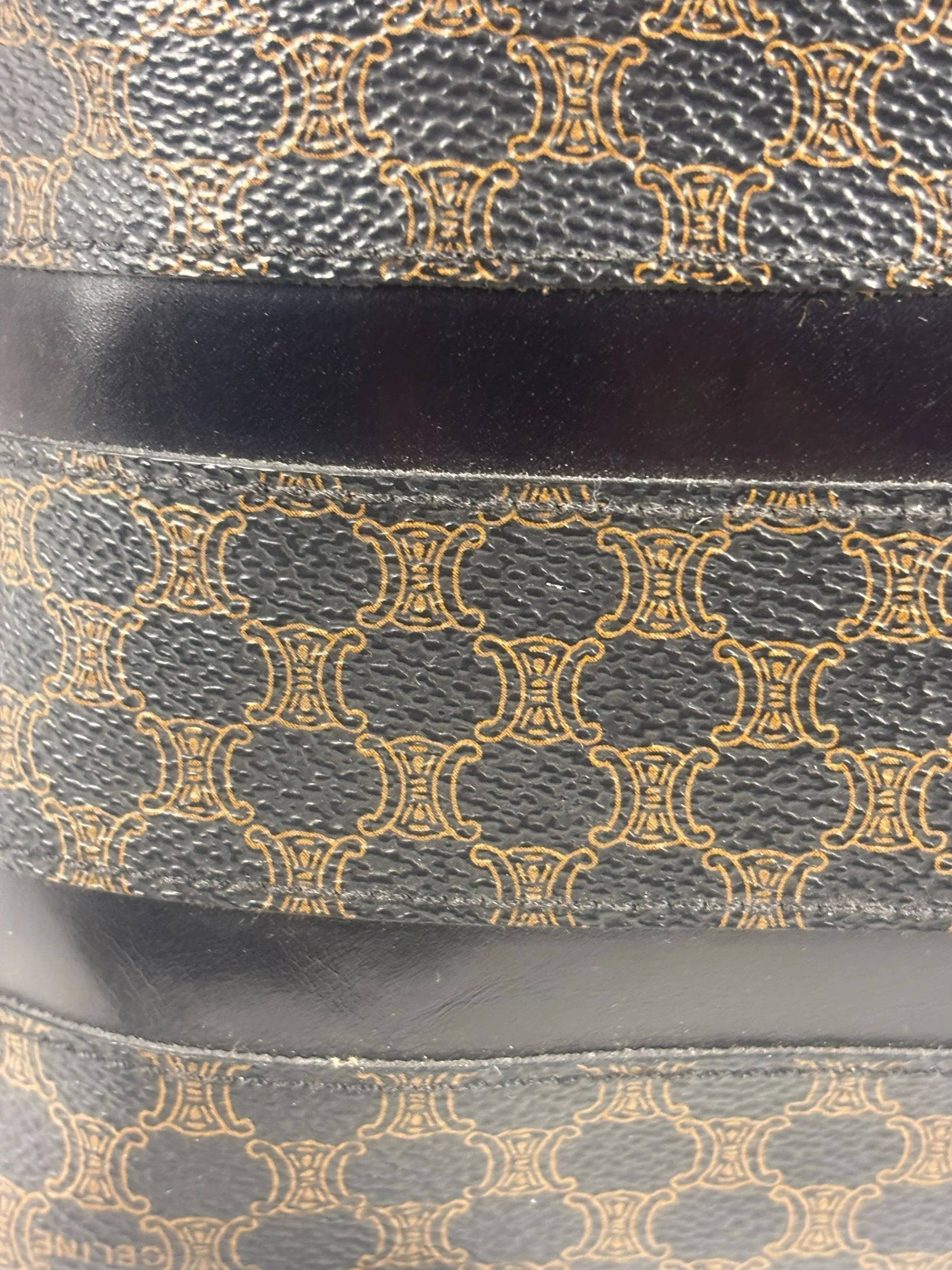 Celine Coated Canvas Stripped Macadam Crossbody - Image 13