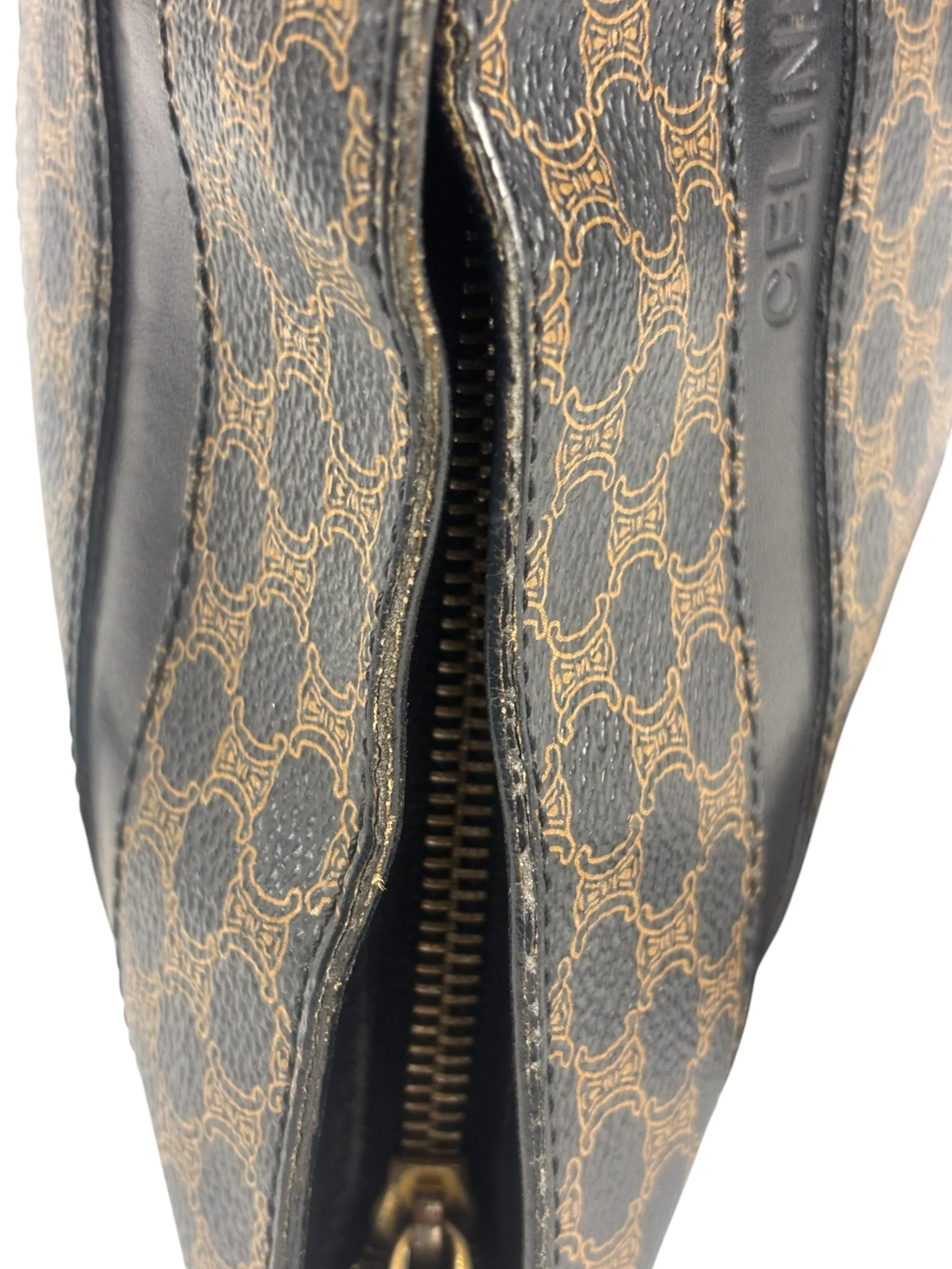 Celine Coated Canvas Stripped Macadam Crossbody - Image 16