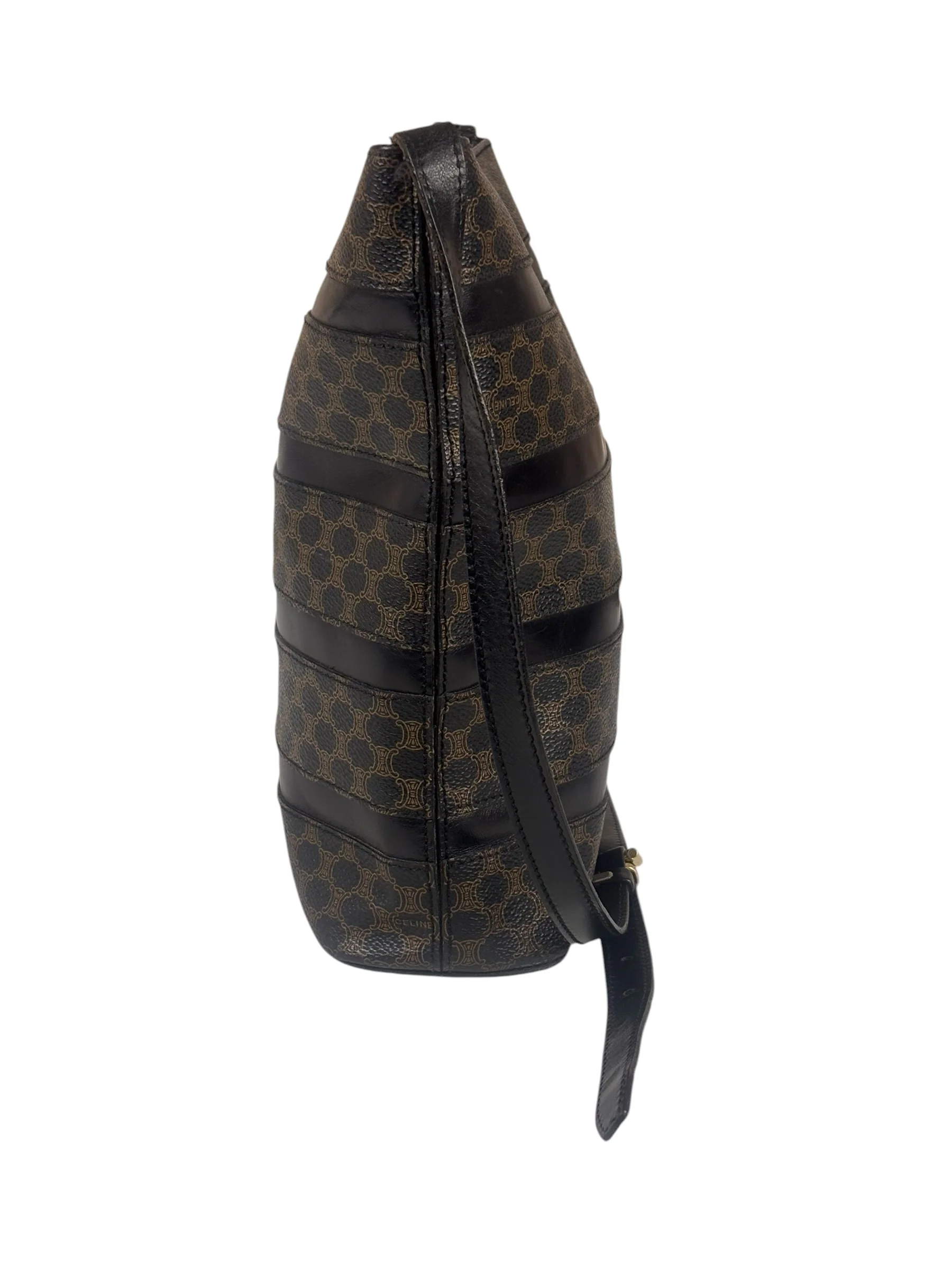 Celine Coated Canvas Stripped Macadam Crossbody - Image 5