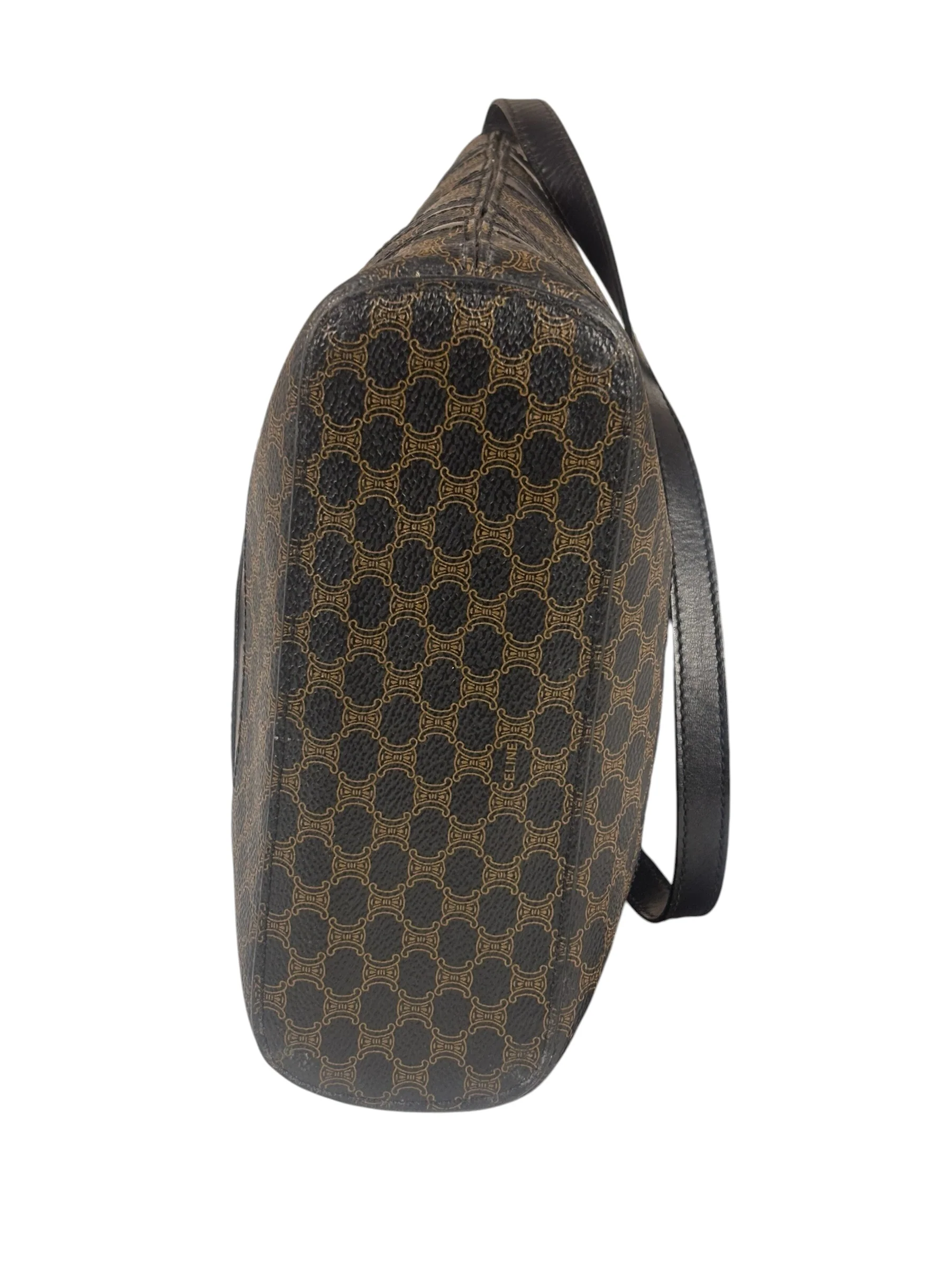 Celine Coated Canvas Stripped Macadam Crossbody - Image 6