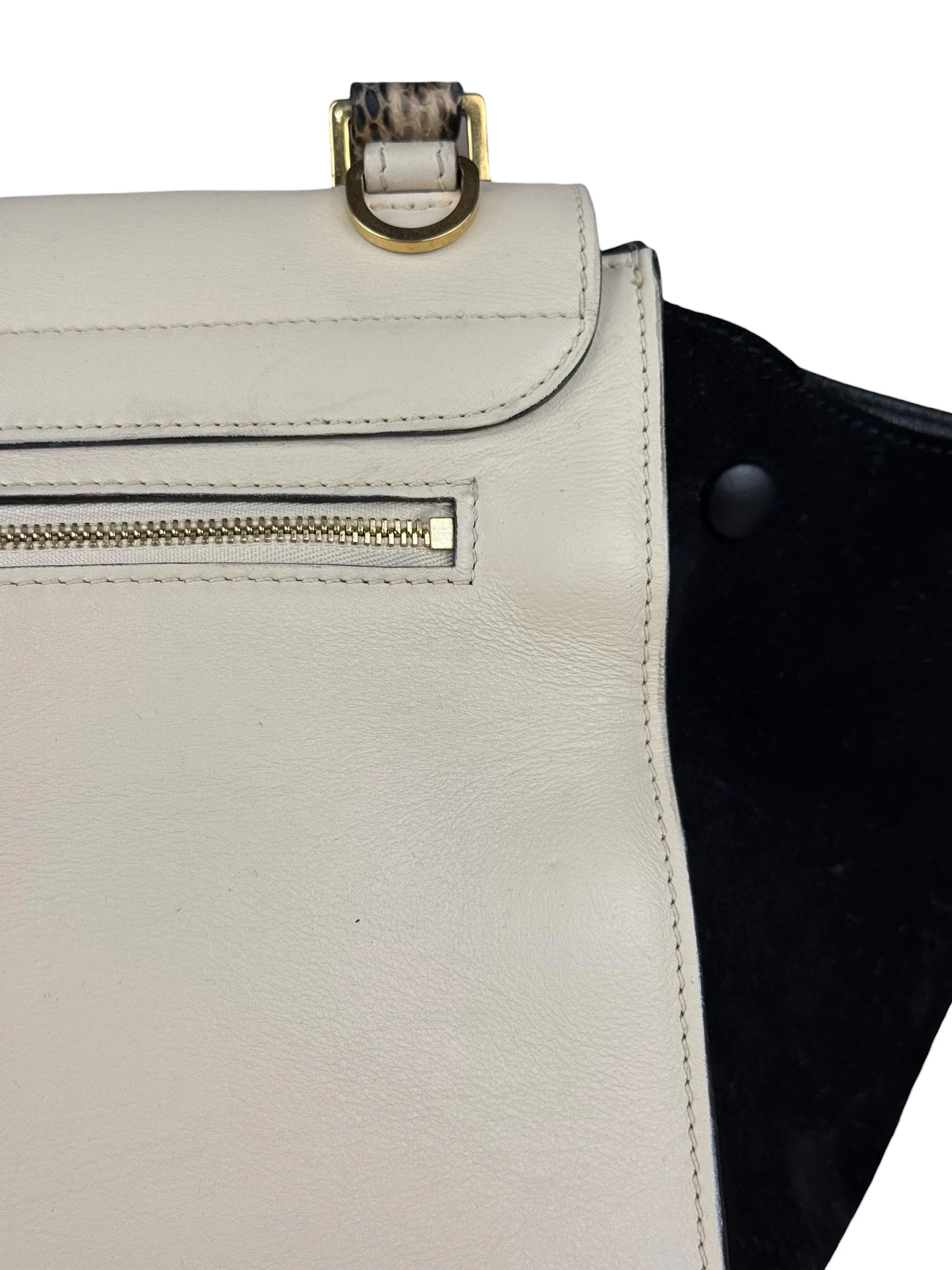 Celine Trapeze Leather 2Way Python Handle Handbag - Image 12