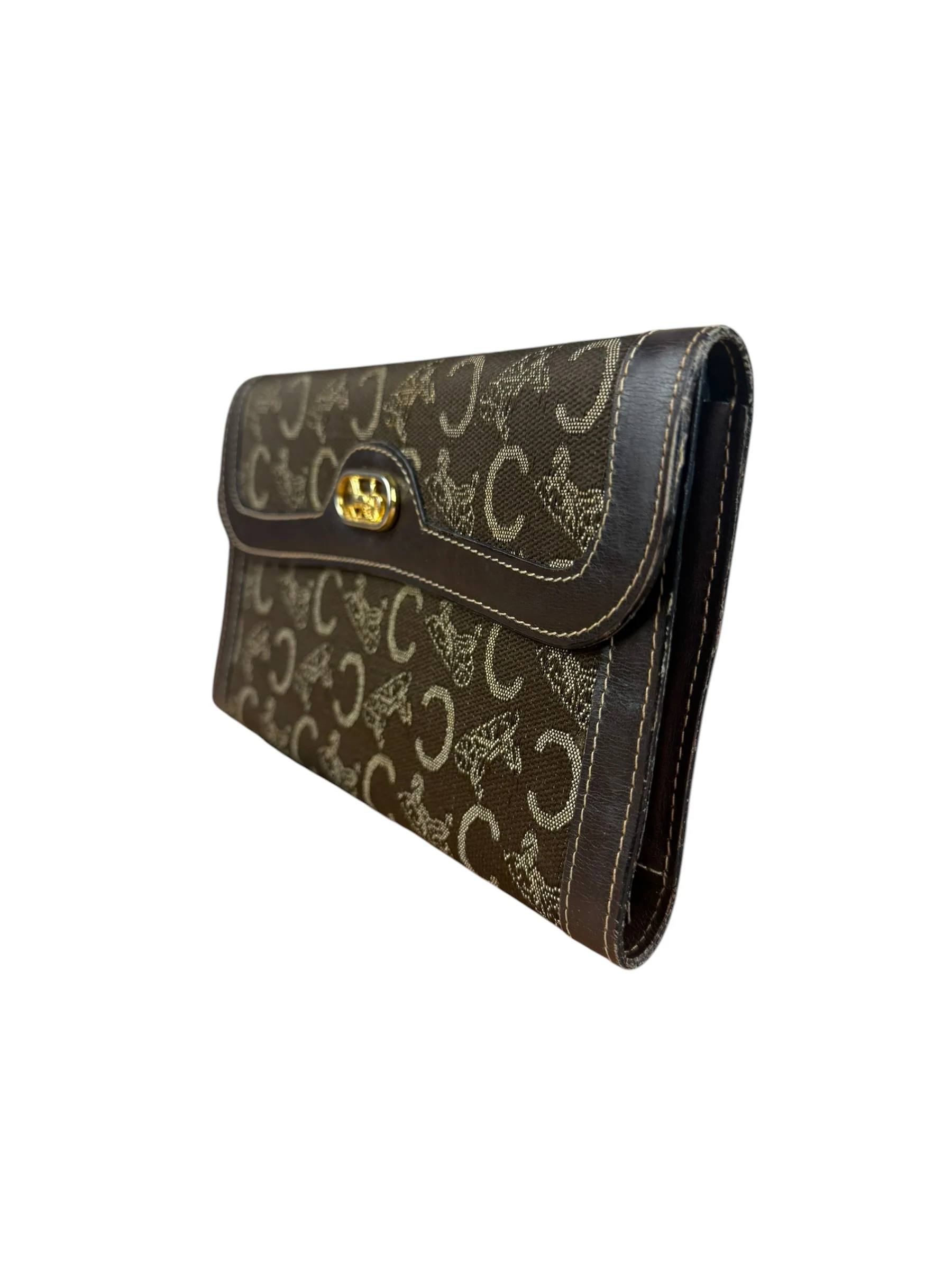 Celine Vintage Canvas Snap Trifold Wallet - Image 4
