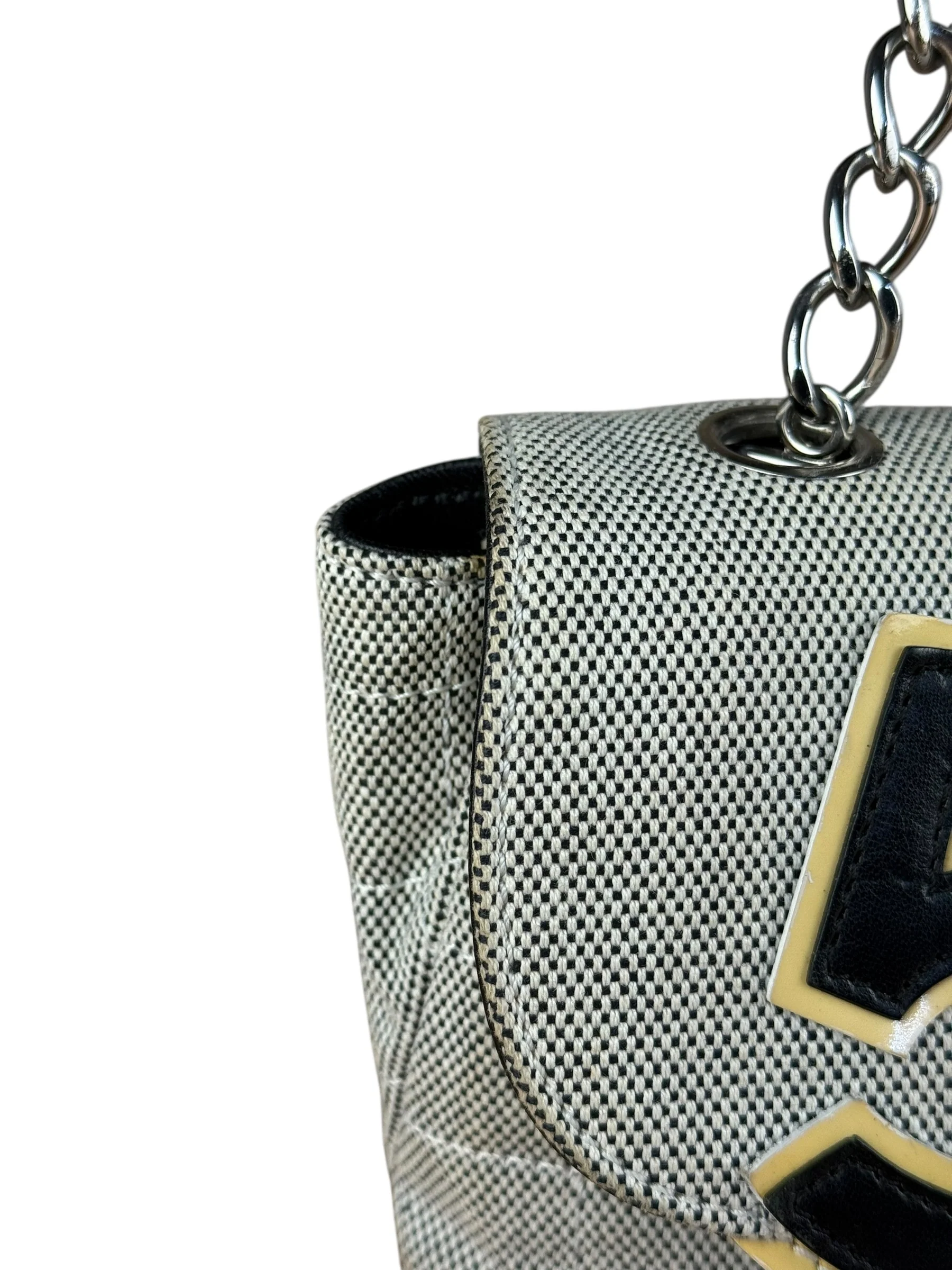 Chanel 2005 Canvas Camellia No. 5 Flap Shoulder Bag - Image 16