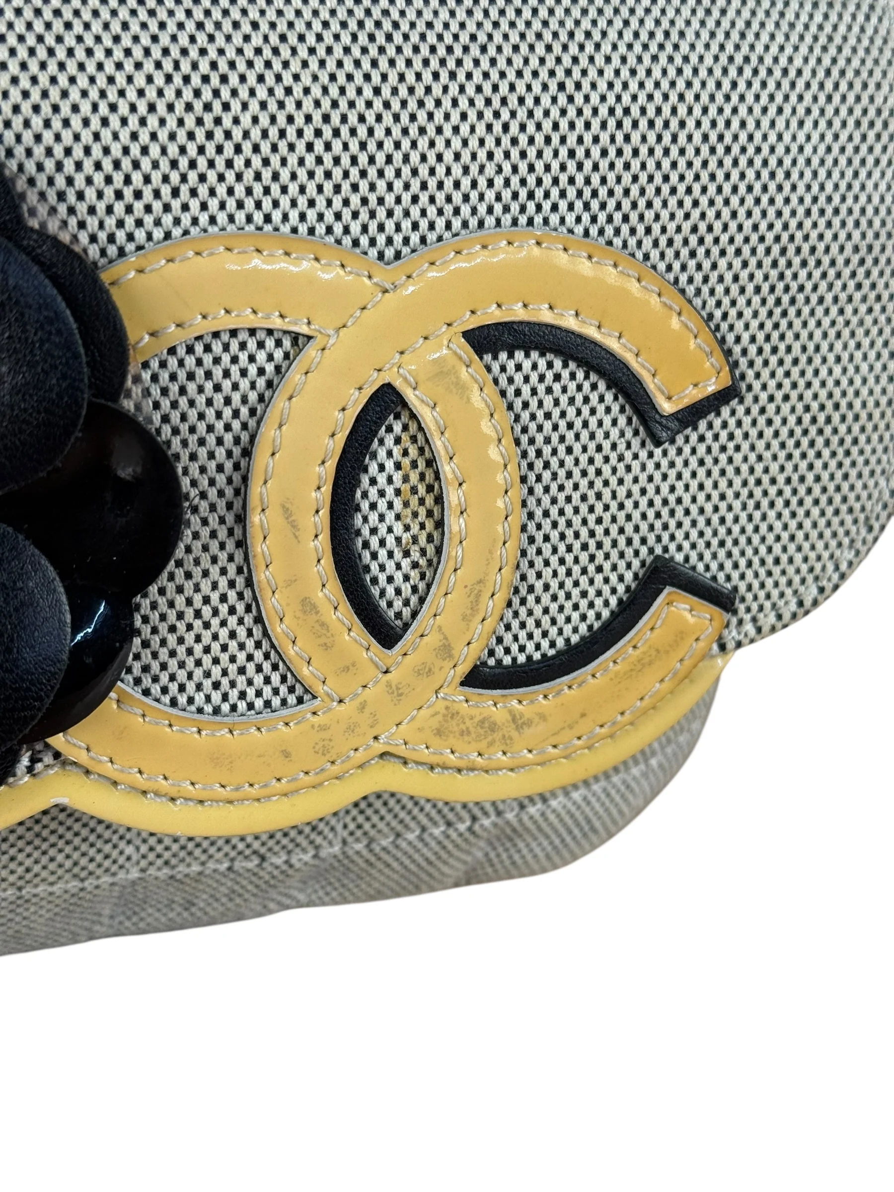Chanel 2005 Canvas Camellia No. 5 Flap Shoulder Bag - Image 3