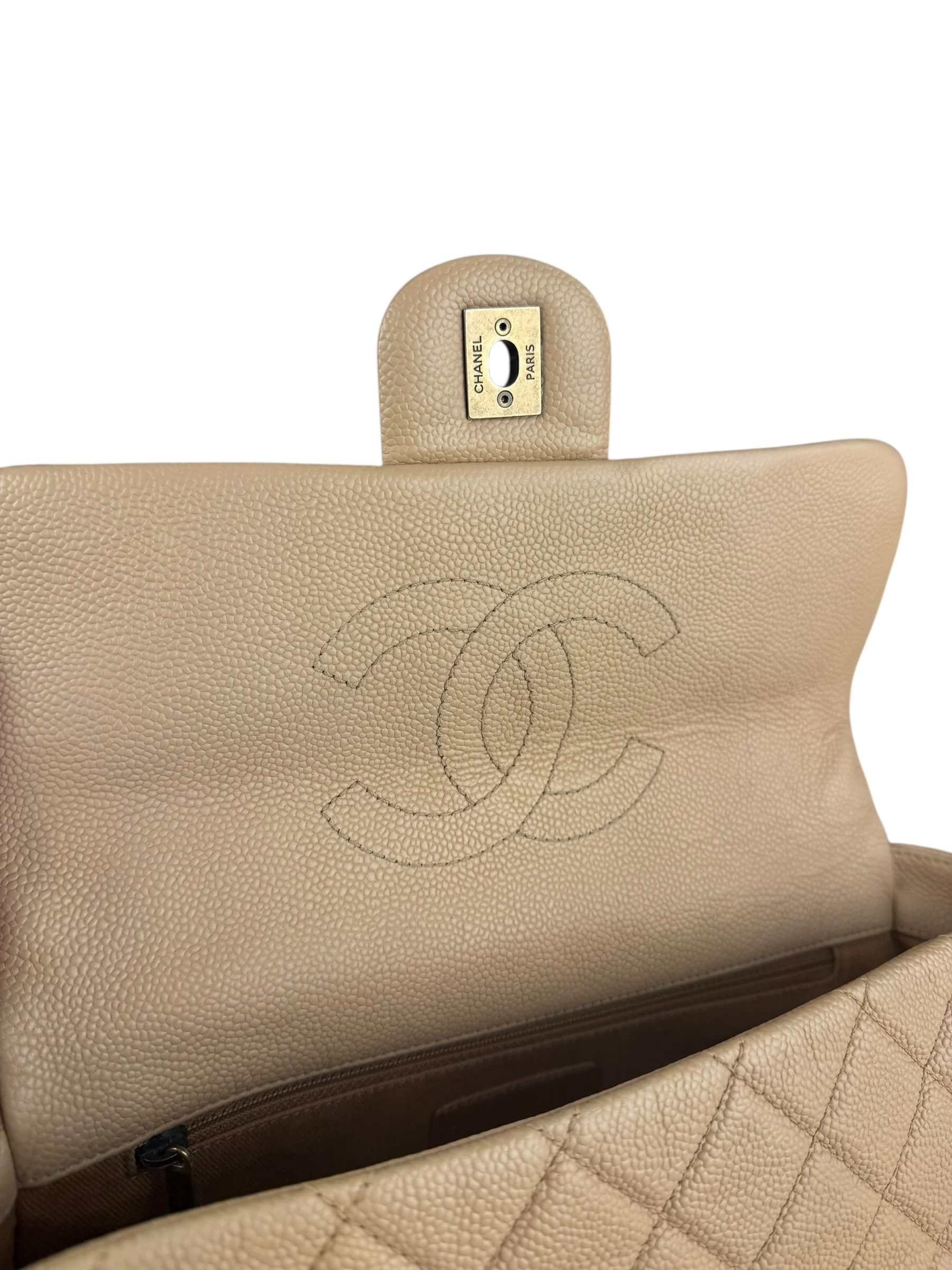 Chanel 2012 Diamond Chain Beige Single Flap - Image 17