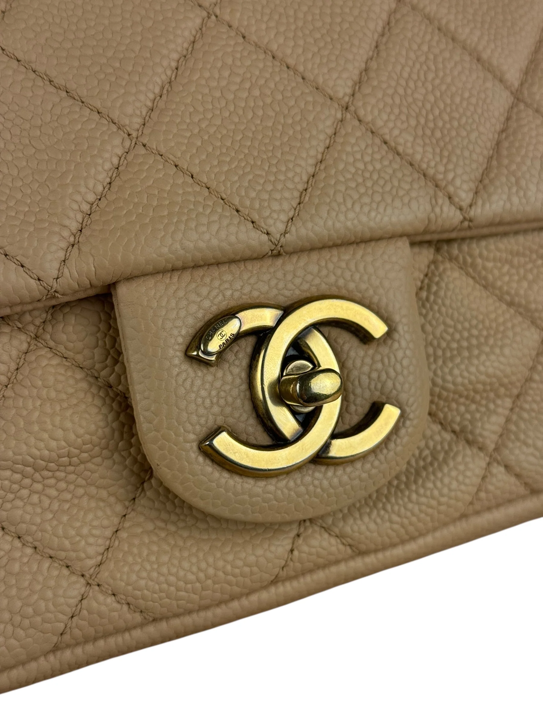 Chanel 2012 Diamond Chain Beige Single Flap - Image 18