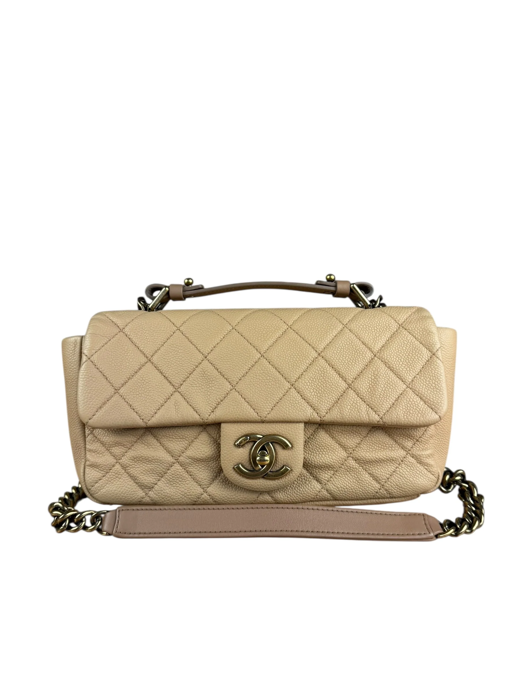 Chanel 2012 Diamond Chain Beige Single Flap - Image 4