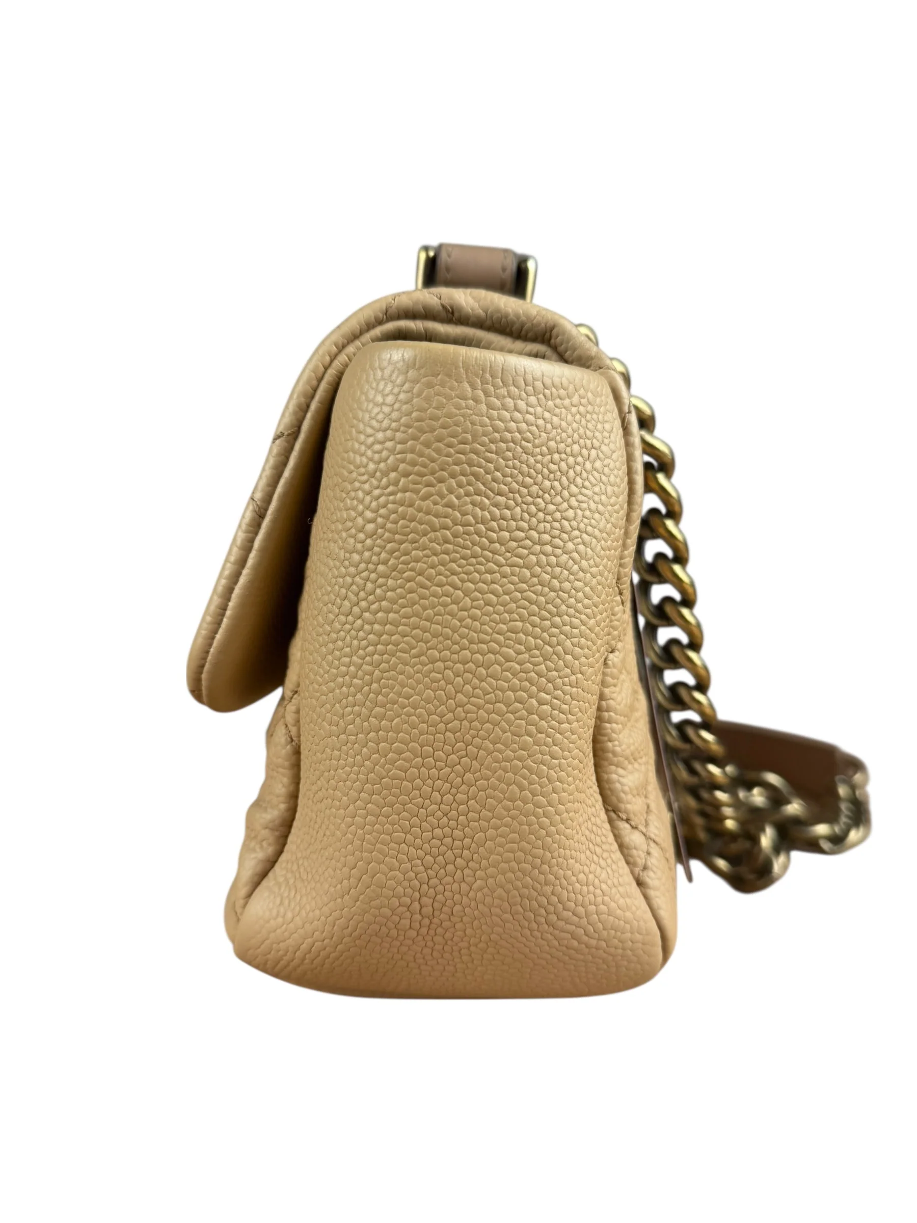 Chanel 2012 Diamond Chain Beige Single Flap - Image 5