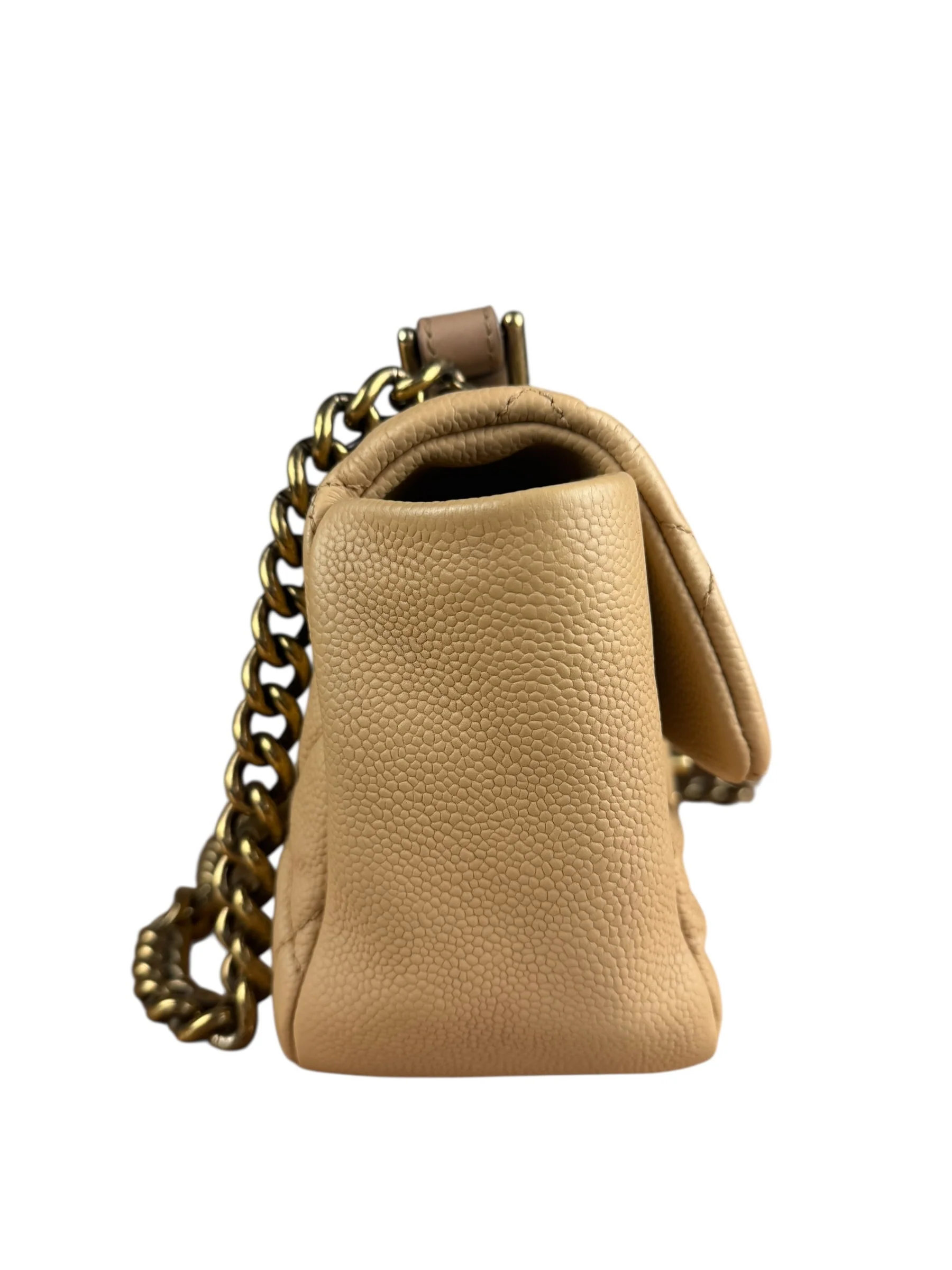 Chanel 2012 Diamond Chain Beige Single Flap - Image 6