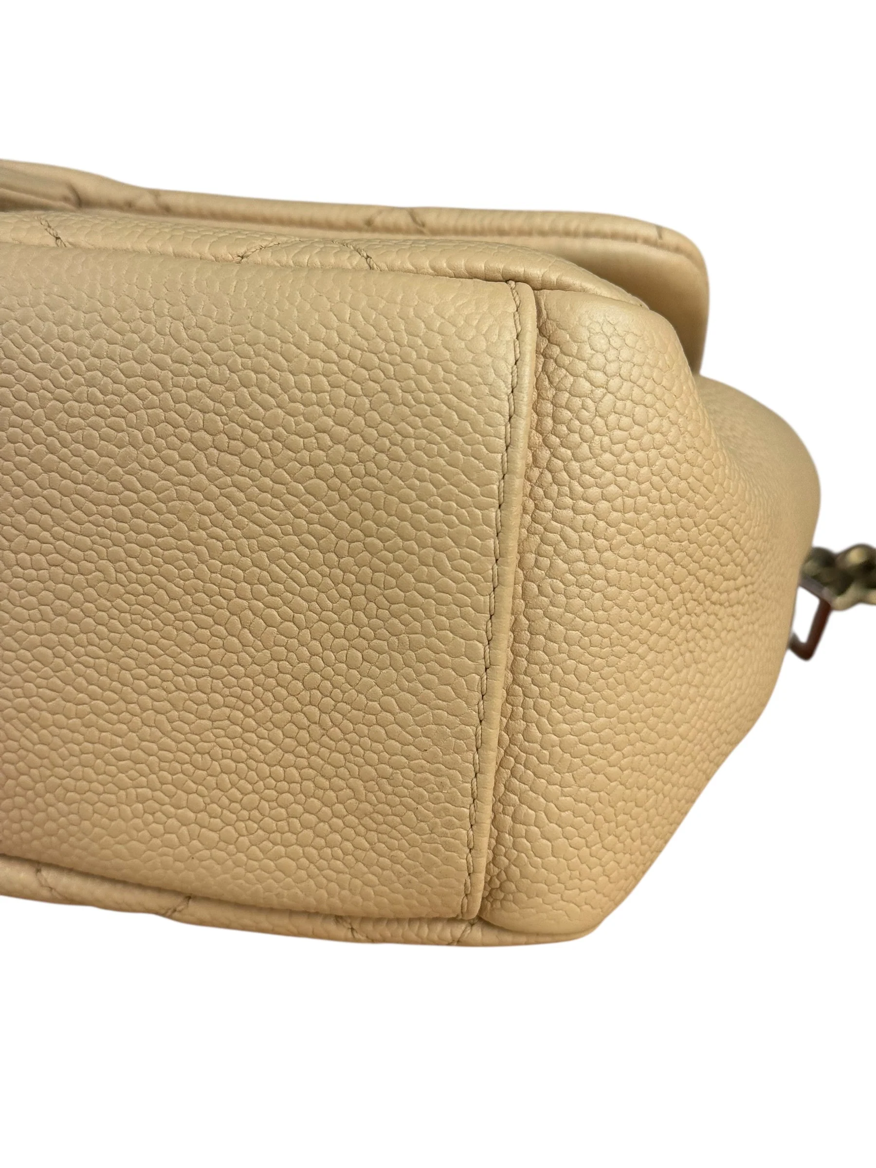 Chanel 2012 Diamond Chain Beige Single Flap - Image 9