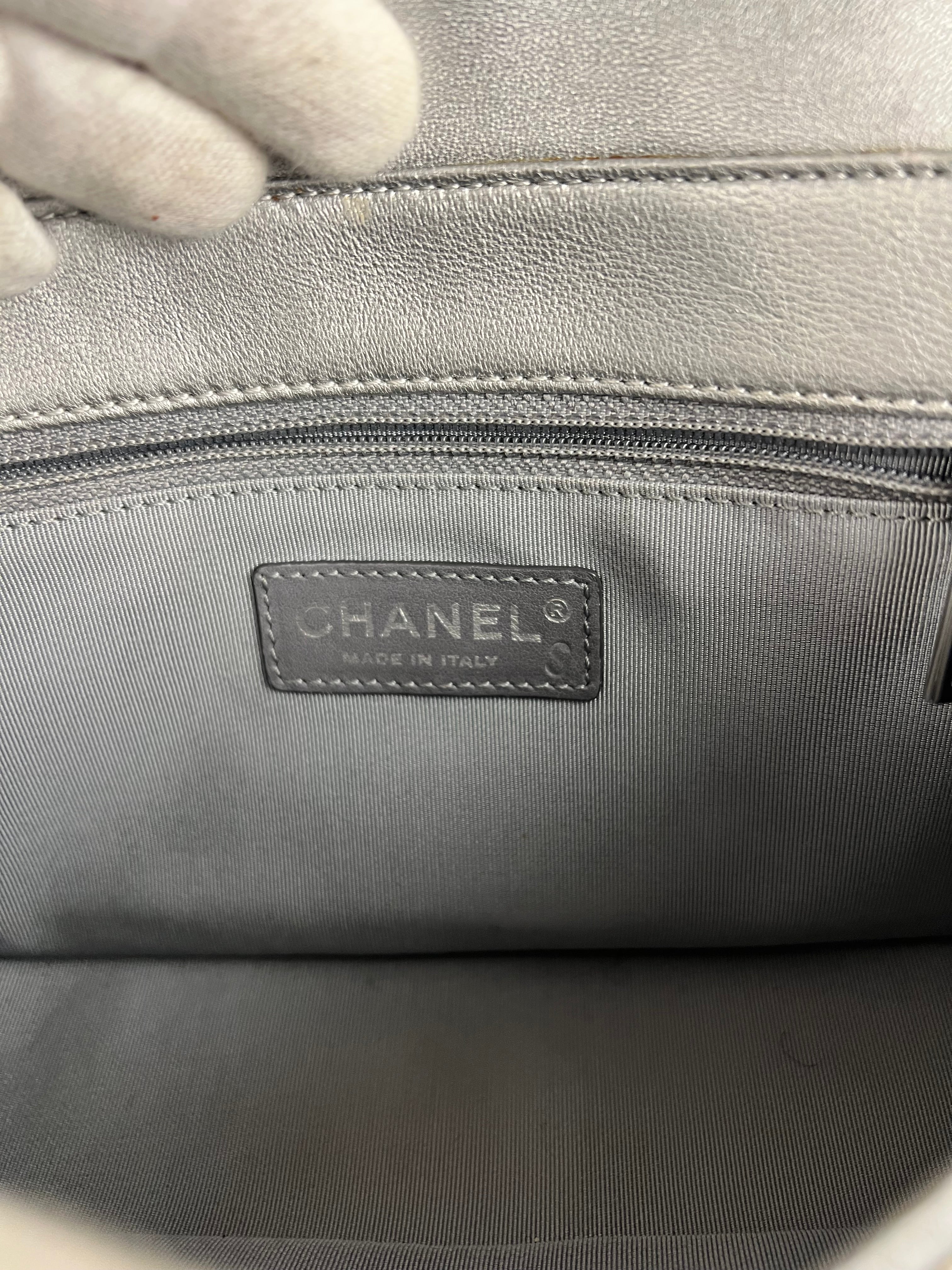 Chanel 2017 Mademoiselle Silver Chevron Single Flap - Image 19