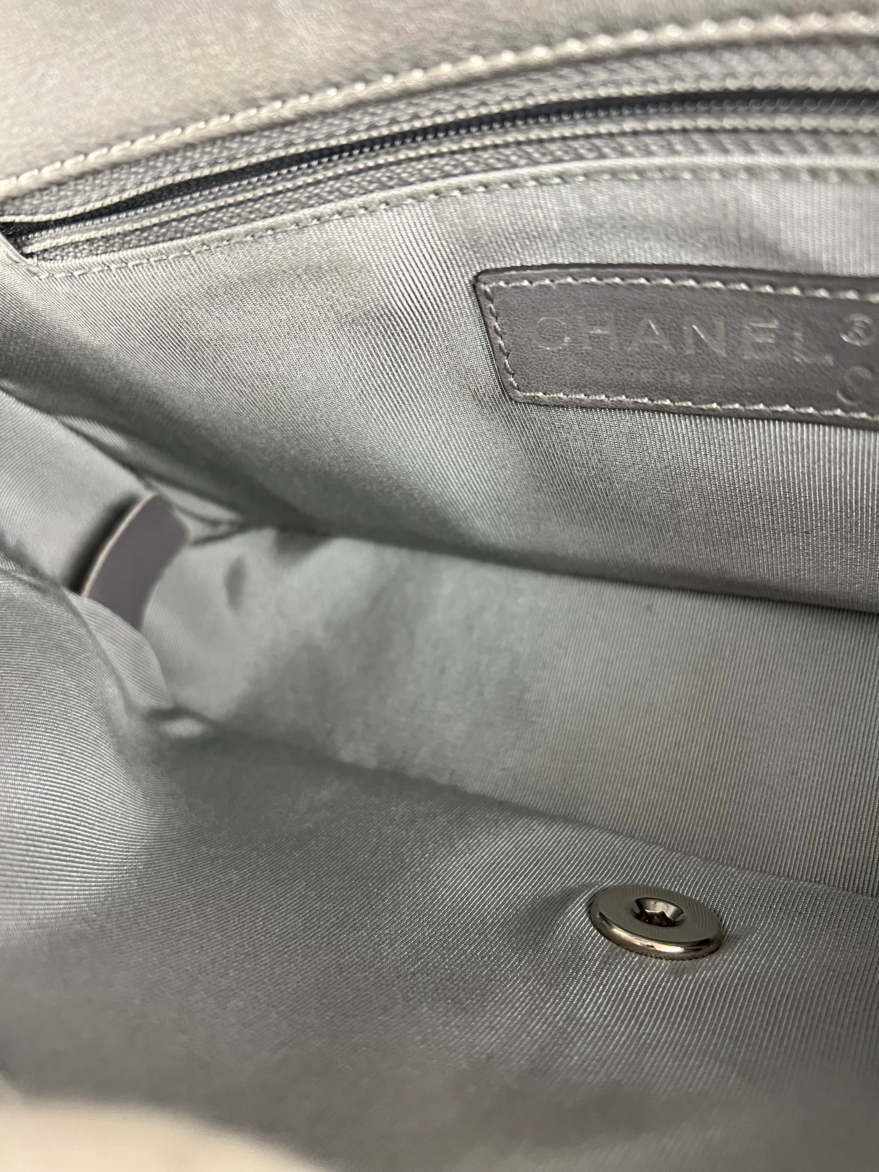 Chanel 2017 Mademoiselle Silver Chevron Single Flap - Image 22