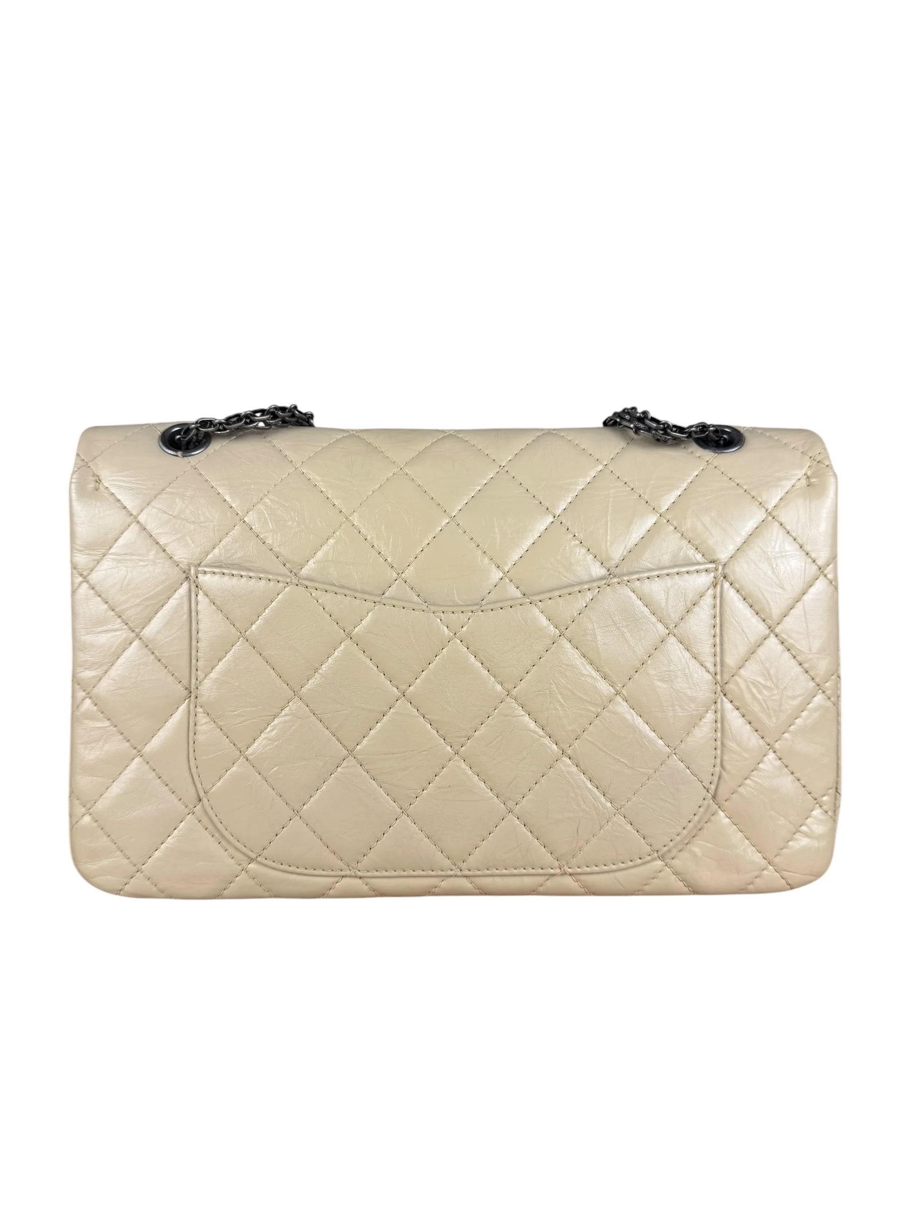 Chanel Aged Ivory Quilted Leather 2.55 Reissue Double Flap Bag 2009 - Image 6