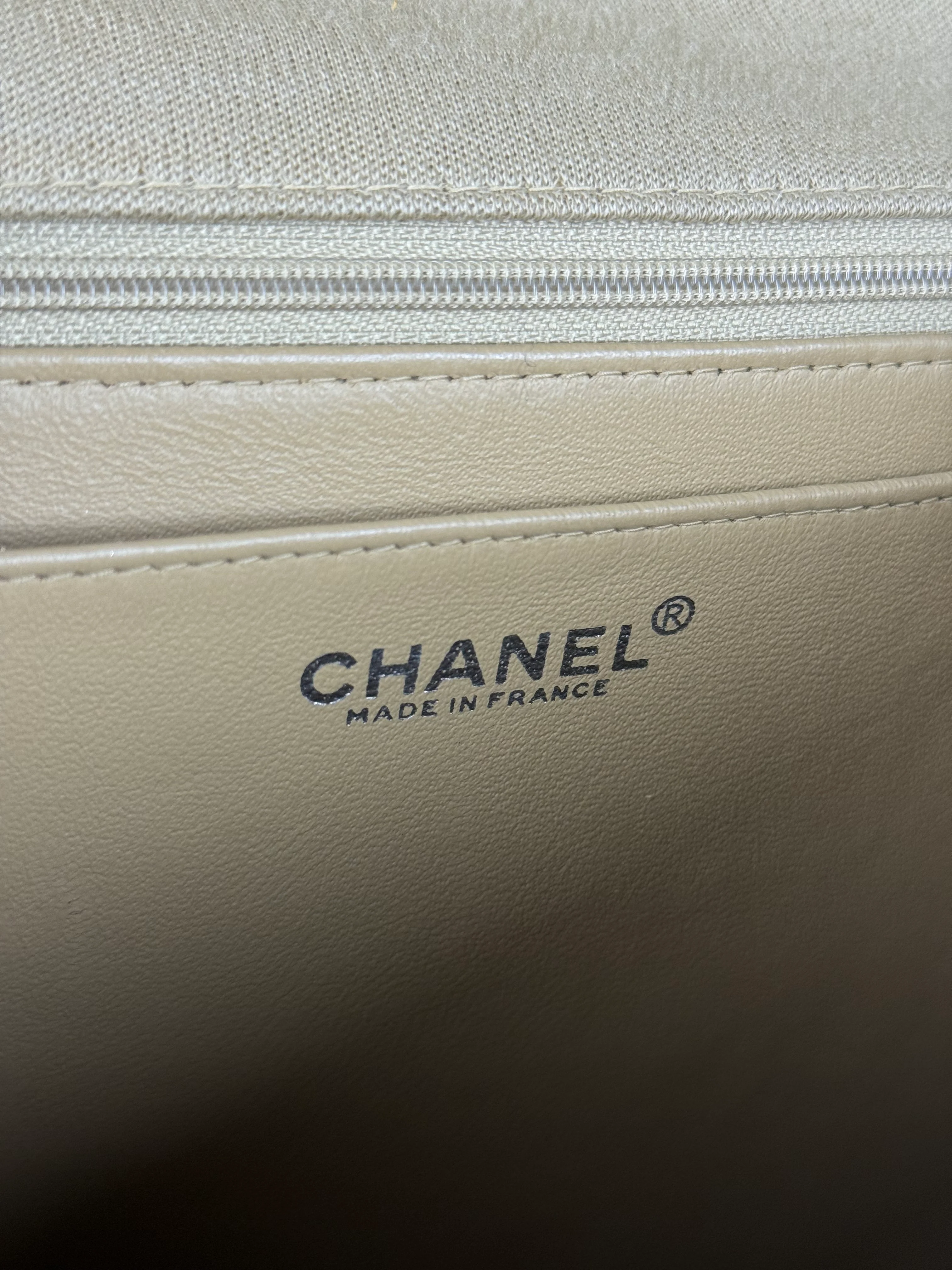 Chanel Beige Quilted Canvas Chain Flap Bag 1998 - Image 15