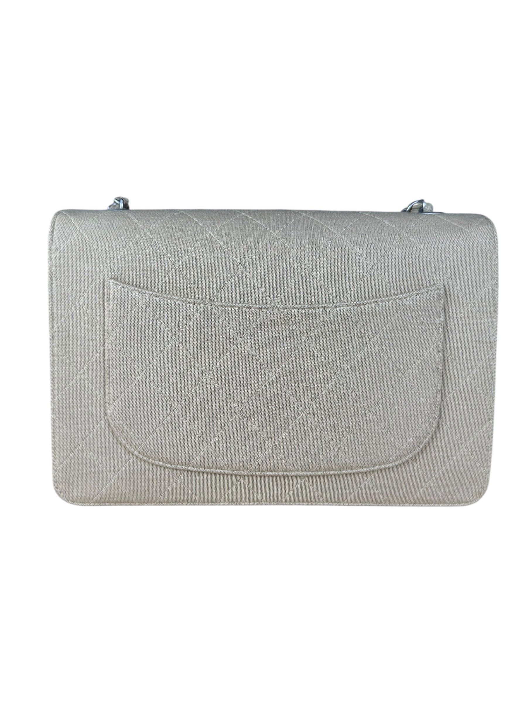 Chanel Beige Quilted Canvas Chain Flap Bag 1998 - Image 7