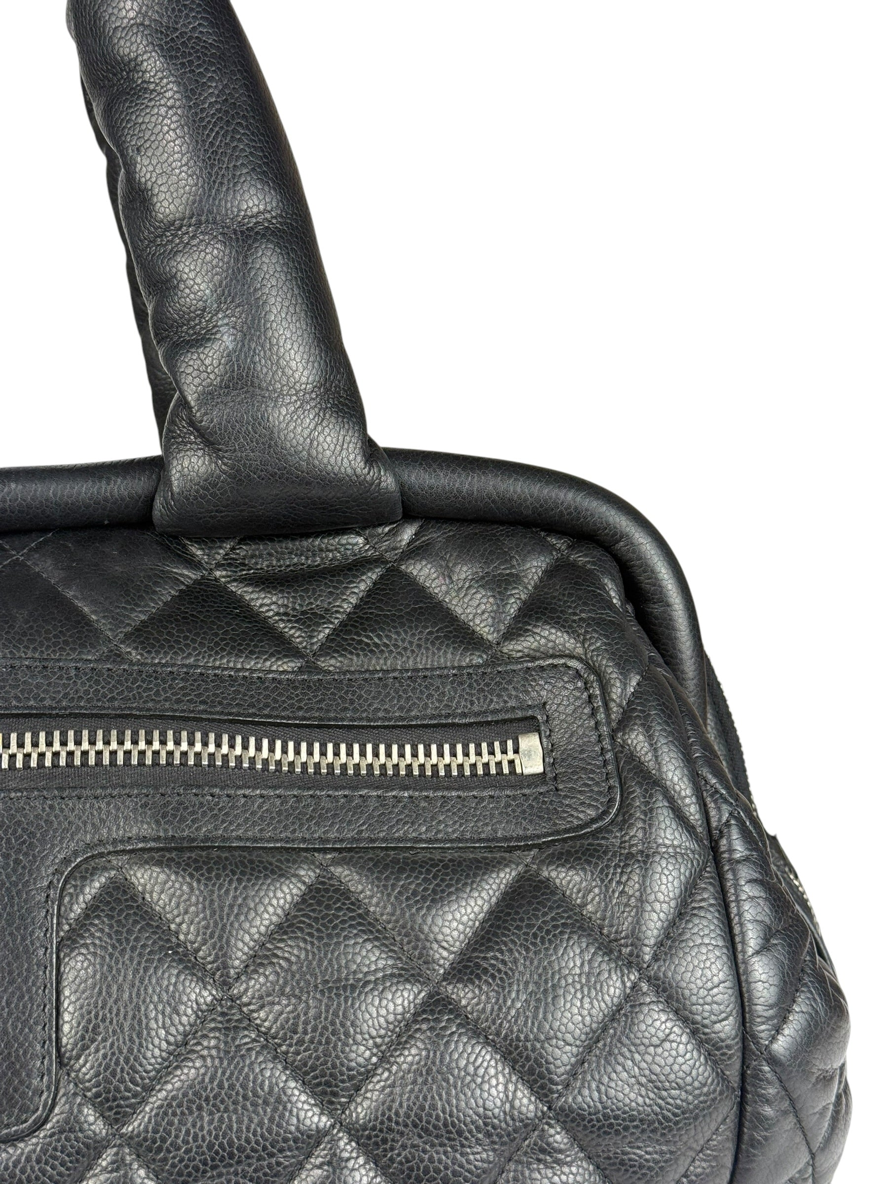 Chanel Black Caviar Quilted Coco Cocoon Bowler Bag 2009 - Image 2
