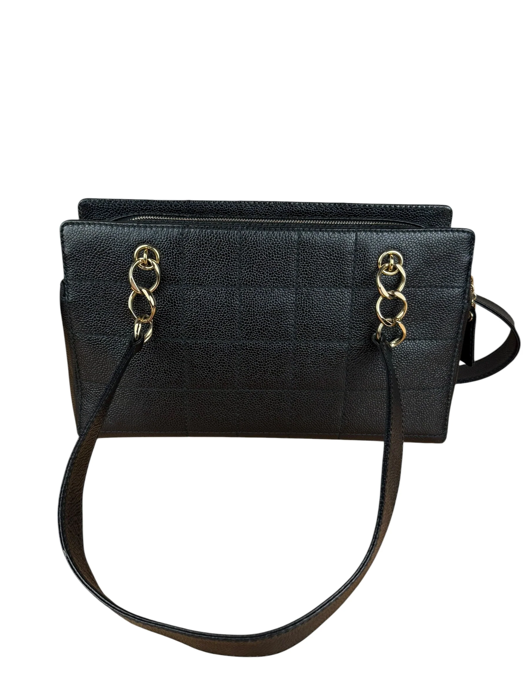 Chanel Black Choco Bar Stitch Caviar Chain Tote 2002 - Image 10