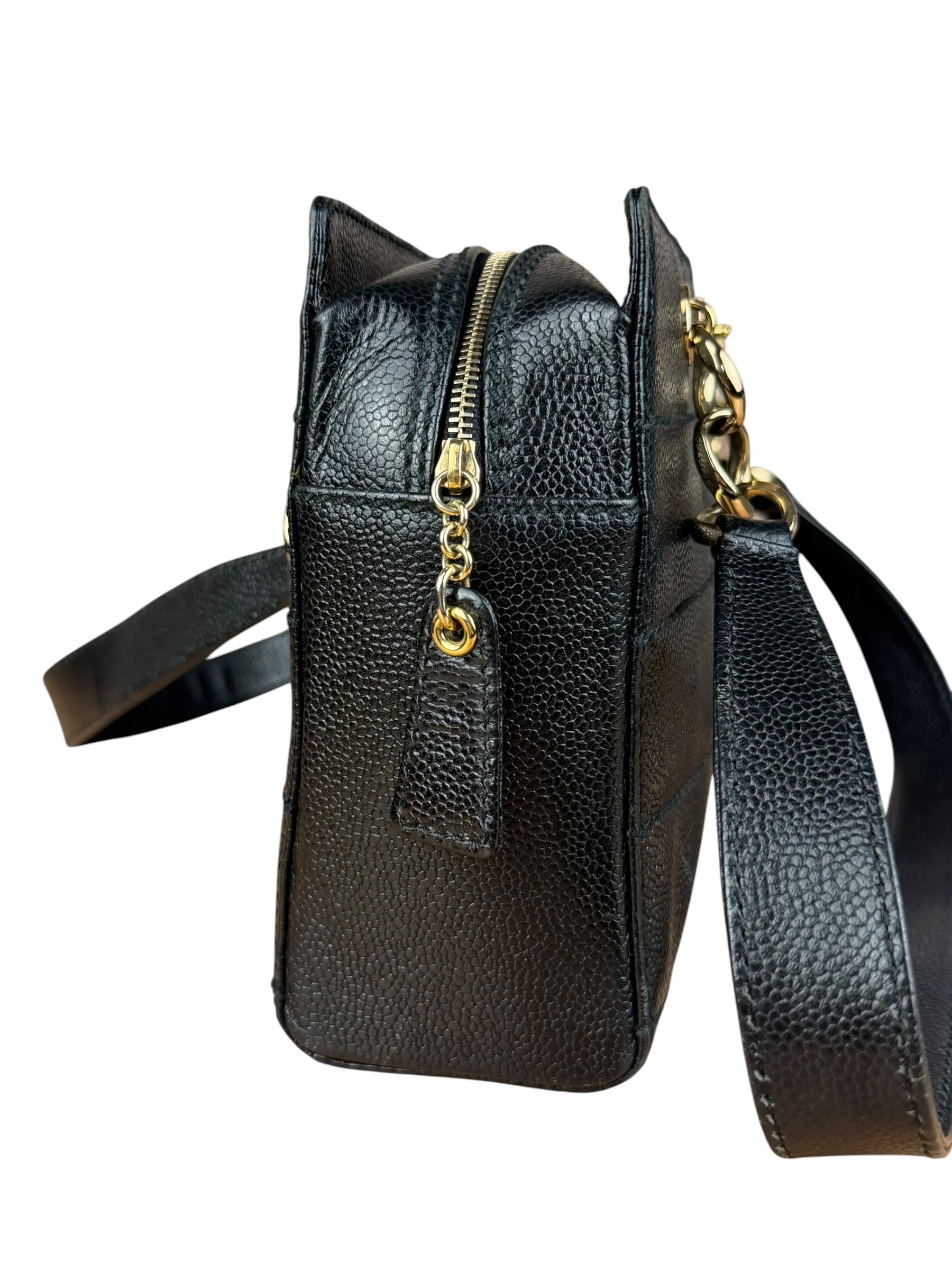 Chanel Black Choco Bar Stitch Caviar Chain Tote 2002 - Image 8