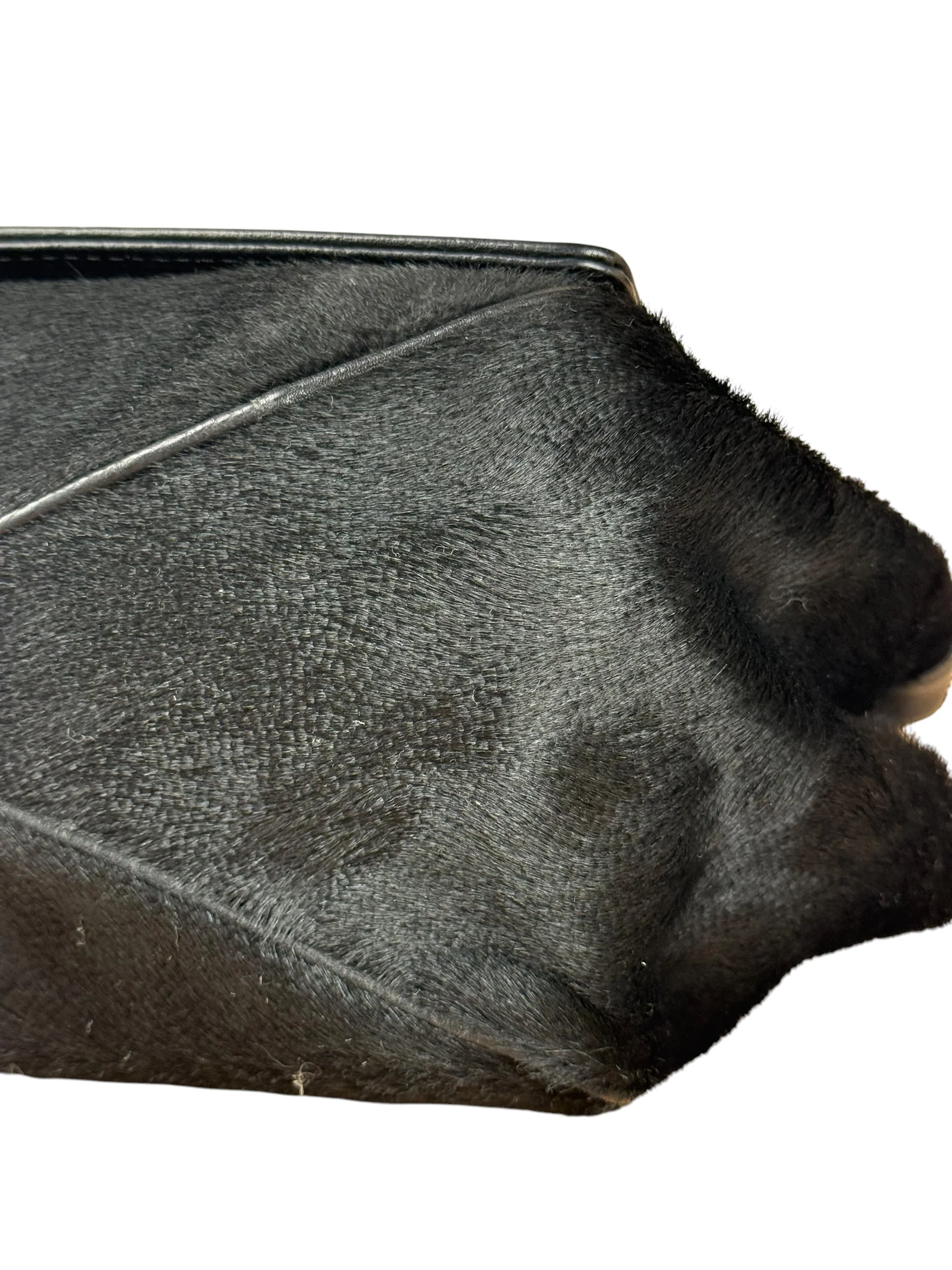 Chanel Black Leather Pony Hair Flap Chain Shoulder Bag 2005 - Image 11