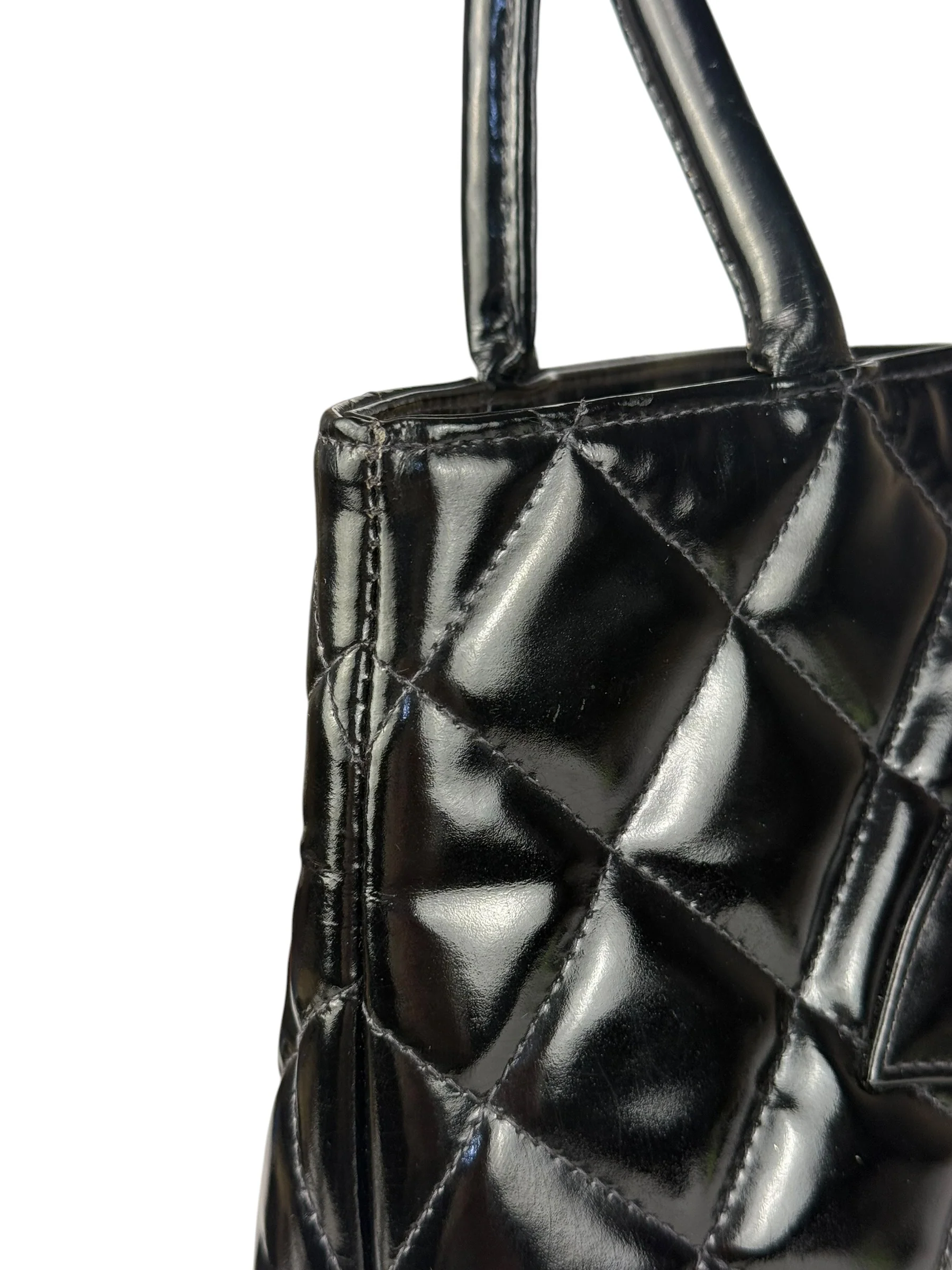 Chanel Black Patent Leather Medallion Tote Bag 1997 - Image 11