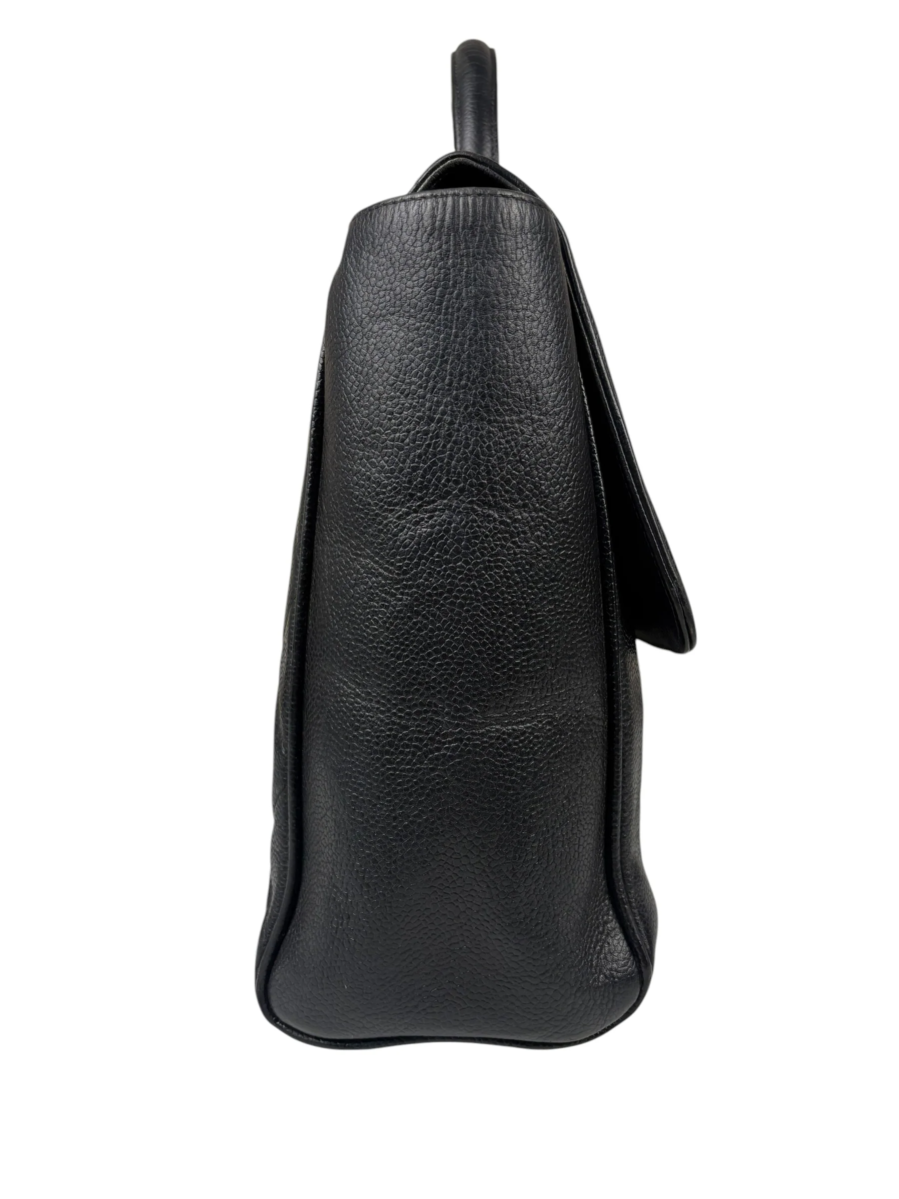 Chanel Black Quilted Caviar Kelly Top Handle Bag 90s - Image 7