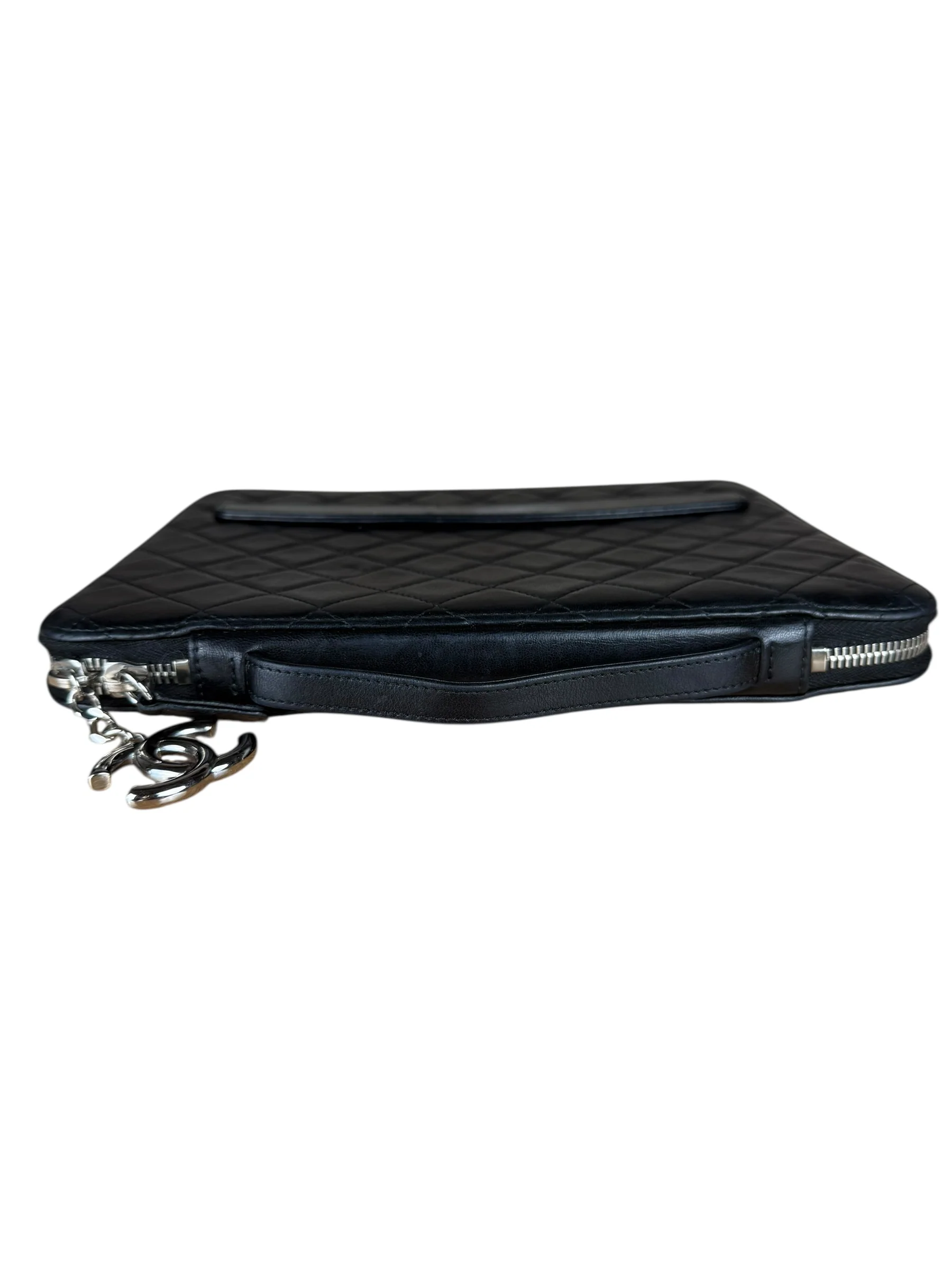 Chanel Black Quilted Caviar Leather Tablet Clutch Case - Image 15
