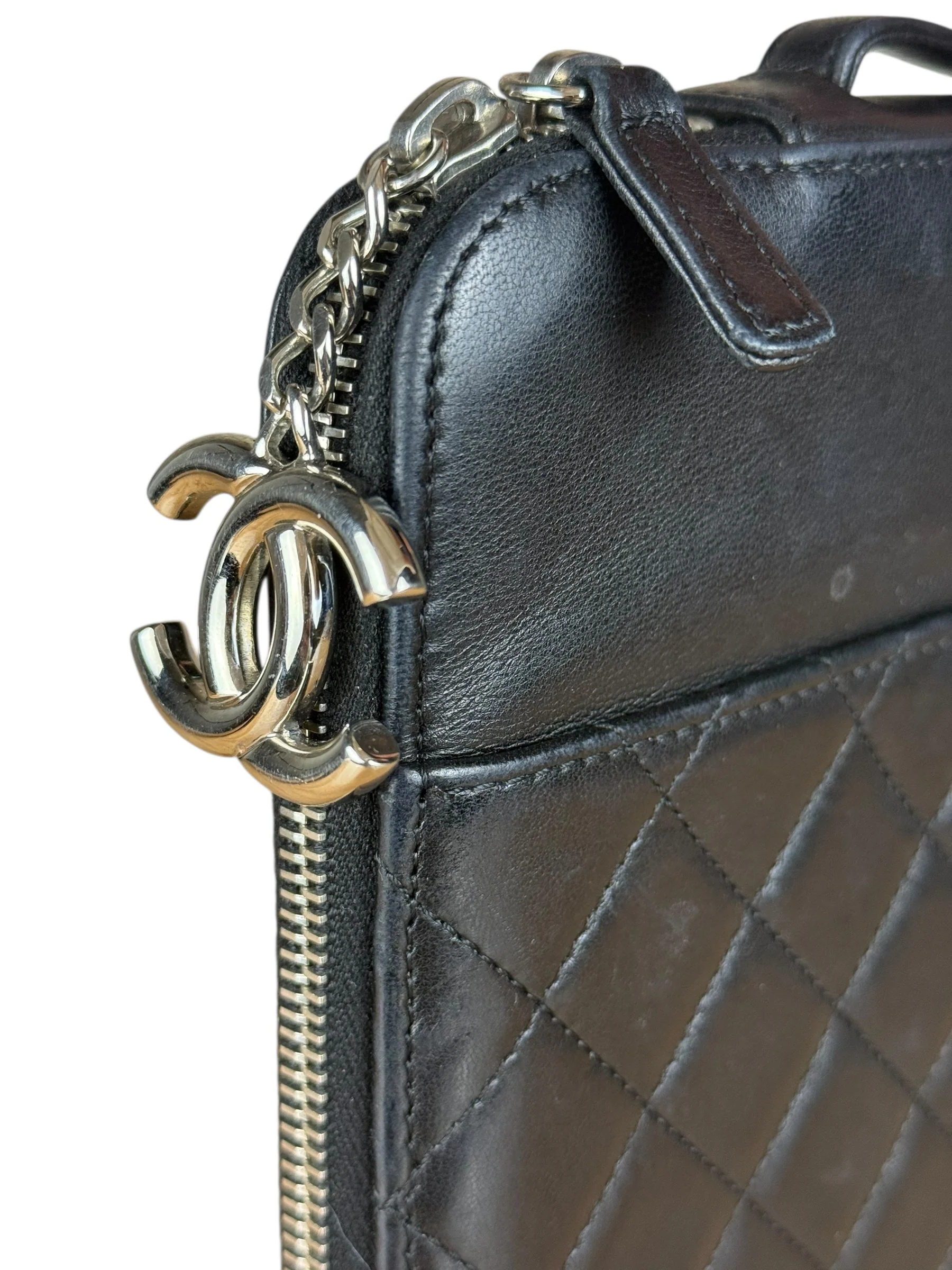 Chanel Black Quilted Caviar Leather Tablet Clutch Case - Image 20