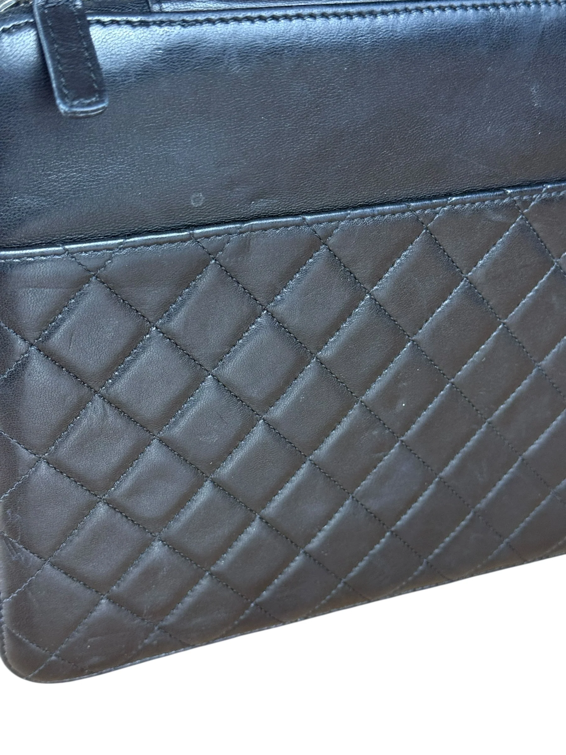 Chanel Black Quilted Caviar Leather Tablet Clutch Case - Image 22