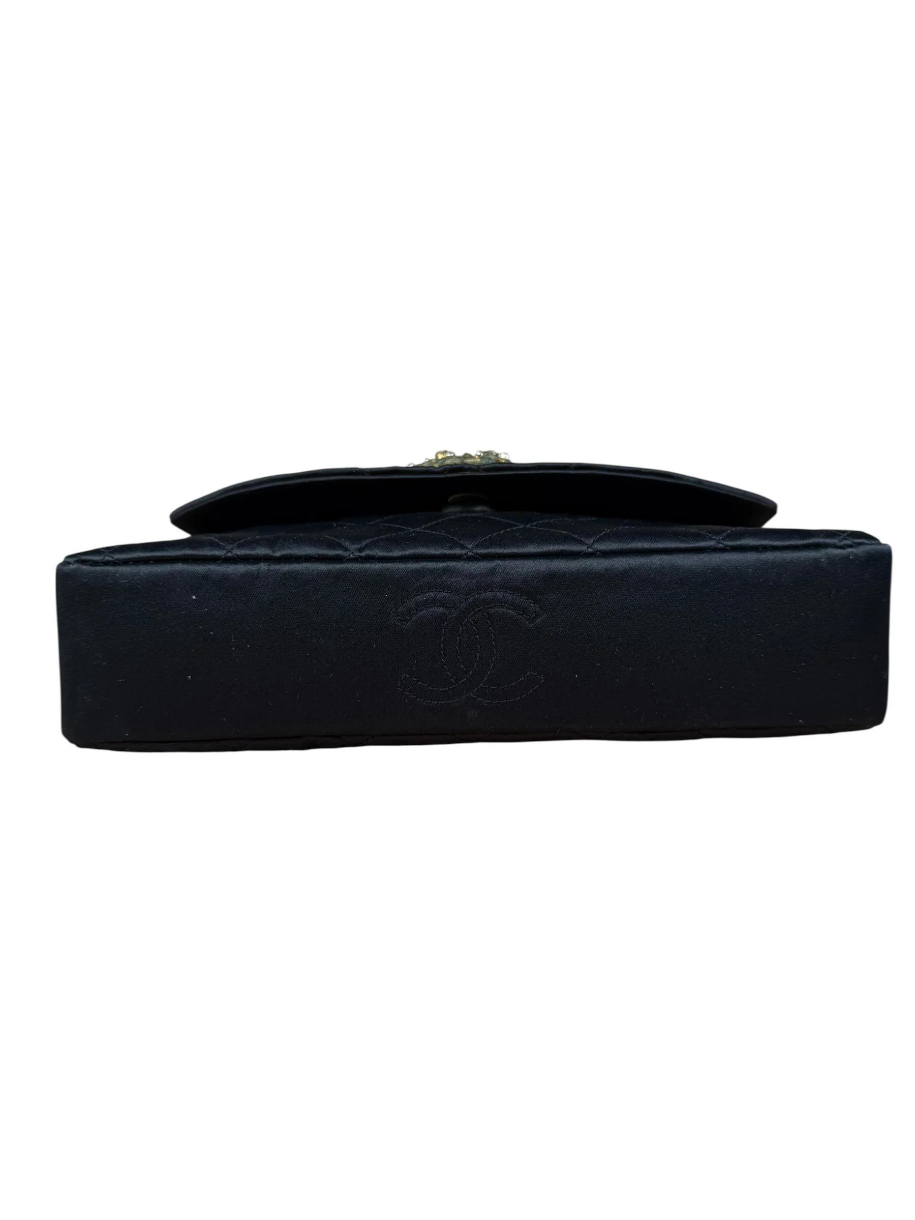 Chanel Black Quilted Satin Gripoix 1986 - Image 10