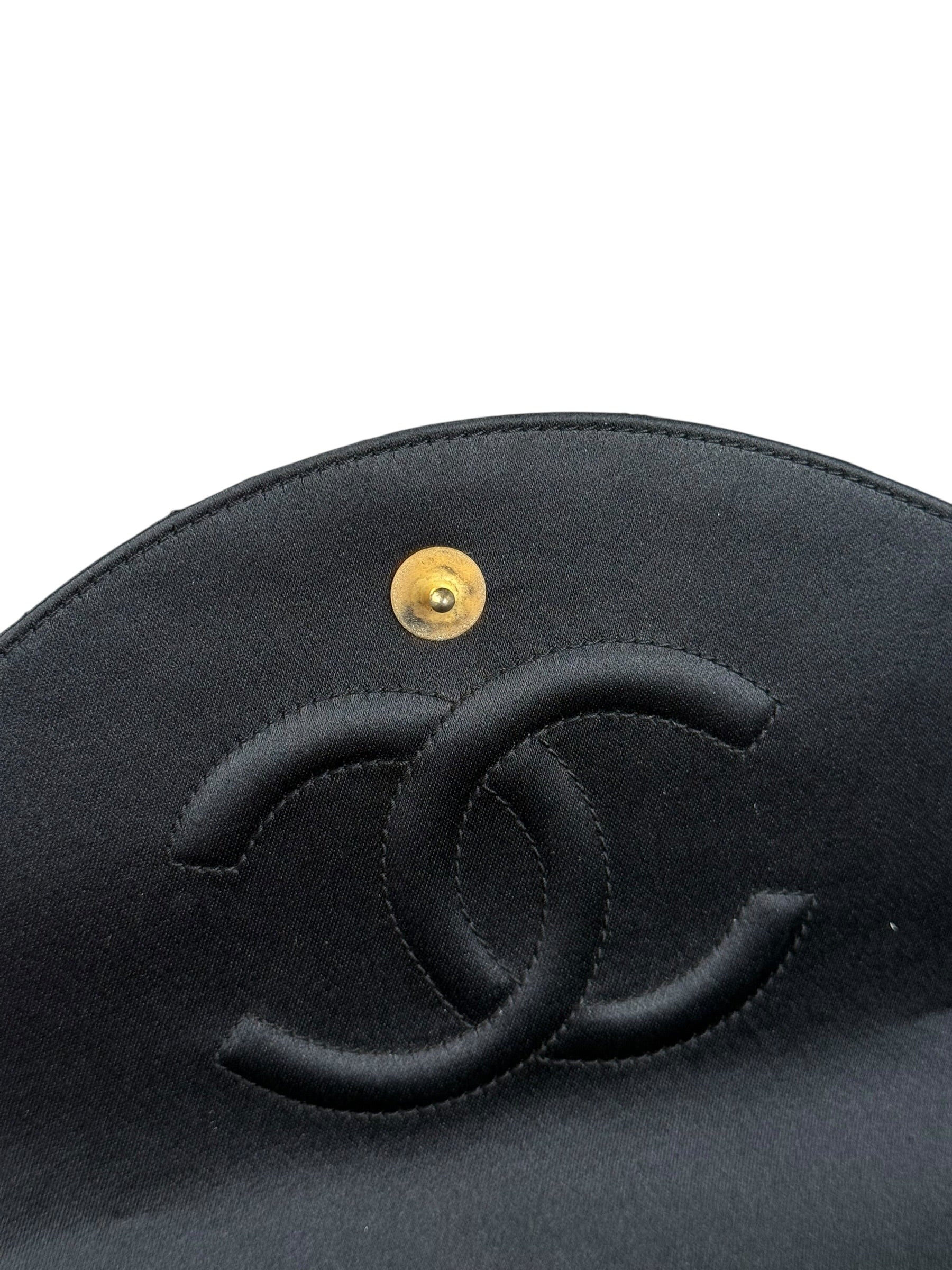 Chanel Black Quilted Satin Gripoix 1986 - Image 15