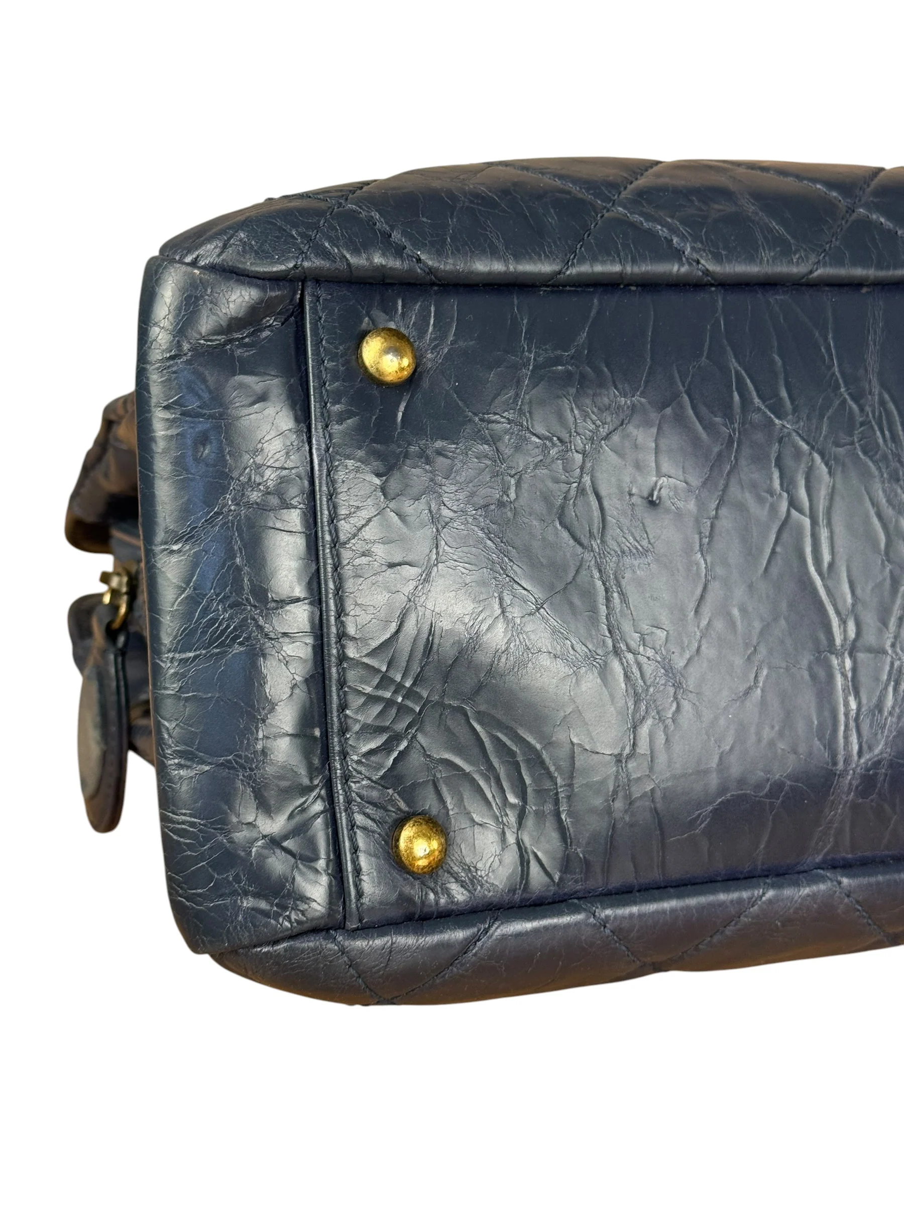 Chanel Blue Aged Quilted 2.55 Leather Chain Tote 2011 - Image 11