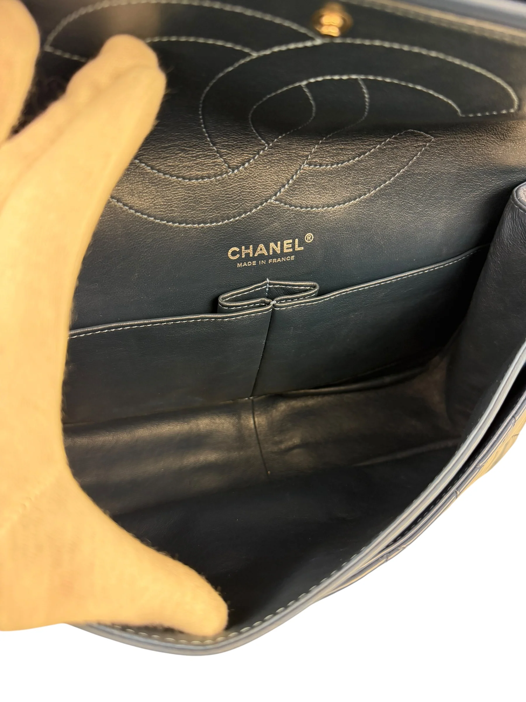 Chanel Blue Patent Quilted Jumbo Classic 2.55 Double Flap Bag 2011 - Image 16