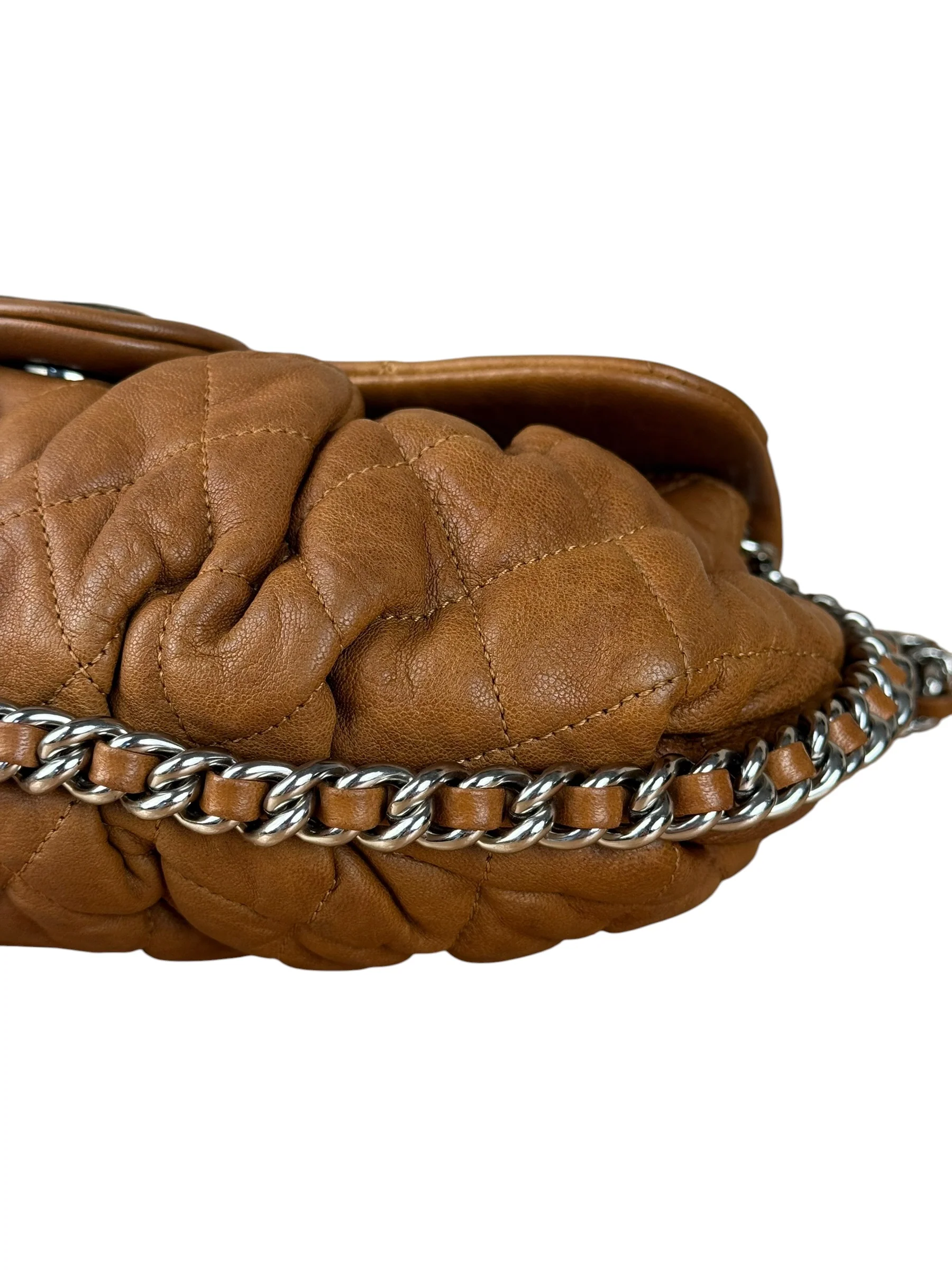 Chanel Brown Quilted Leather Chain Around Flap Bag 2010 - Image 11