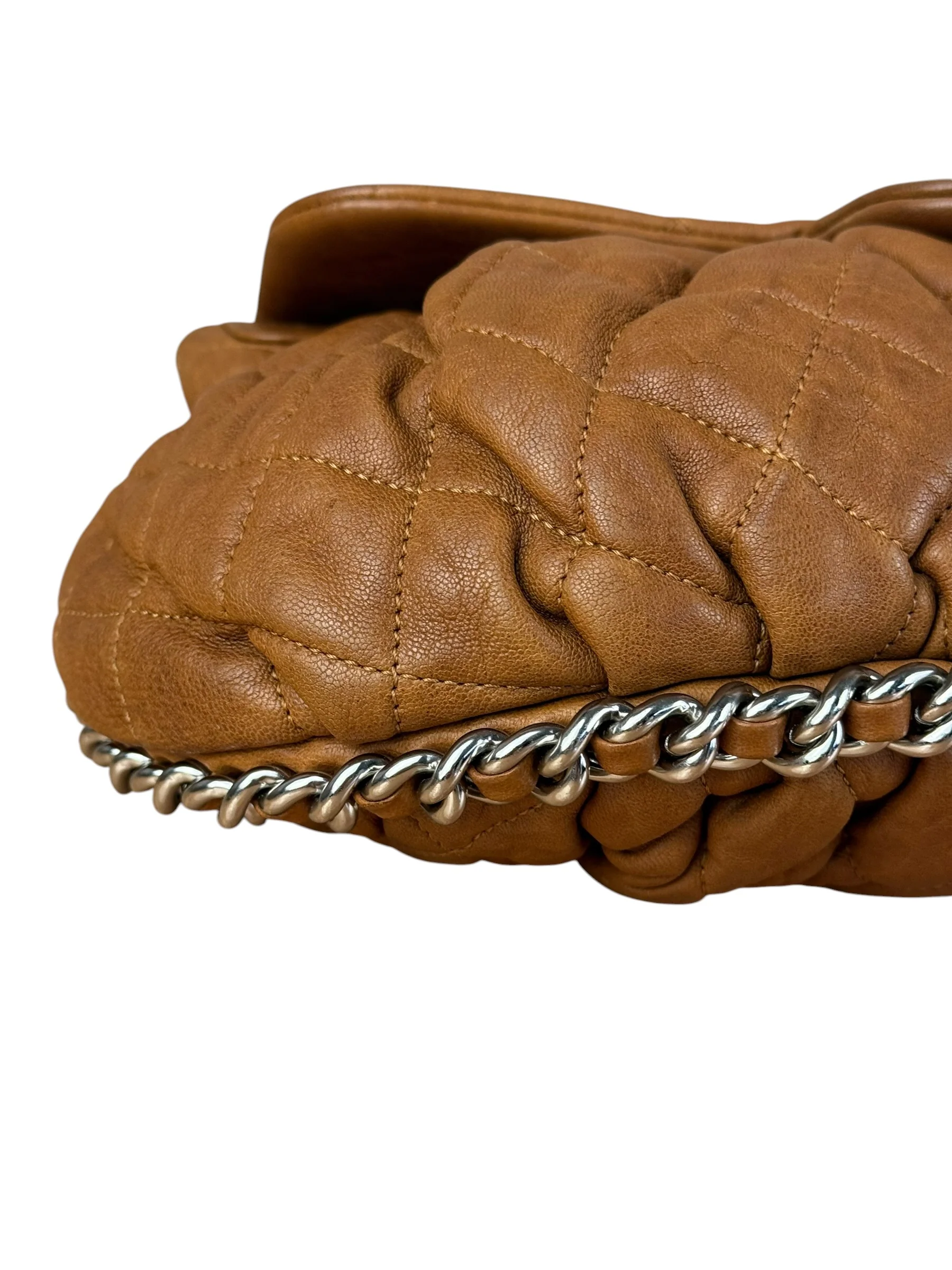 Chanel Brown Quilted Leather Chain Around Flap Bag 2010 - Image 12
