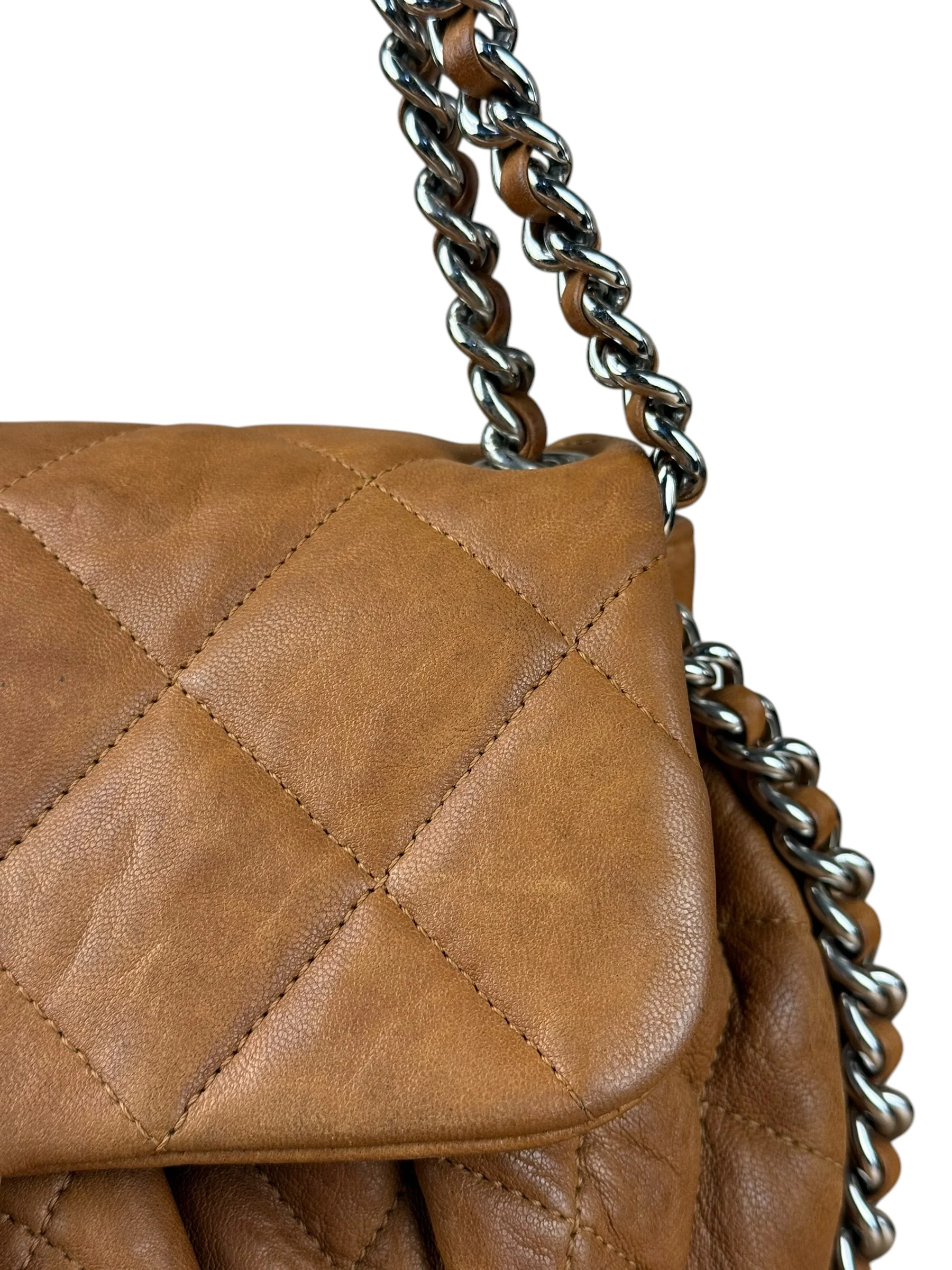Chanel Brown Quilted Leather Chain Around Flap Bag 2010 - Image 2
