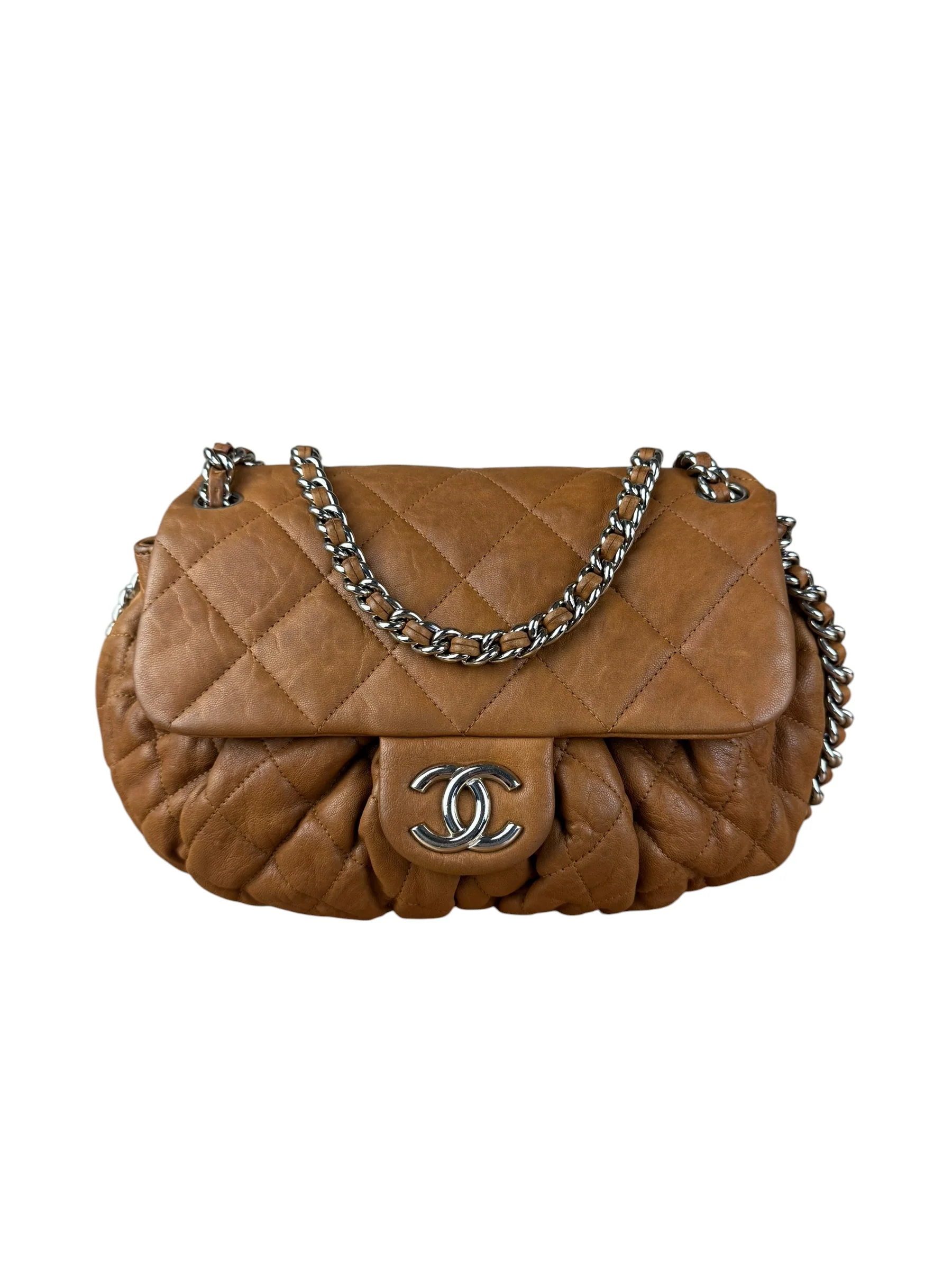 Chanel Brown Quilted Leather Chain Around Flap Bag 2010 - Image 3