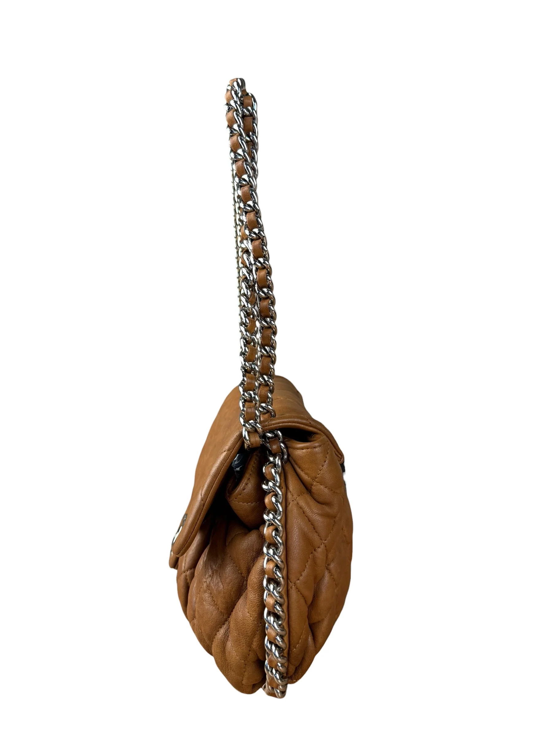 Chanel Brown Quilted Leather Chain Around Flap Bag 2010 - Image 4