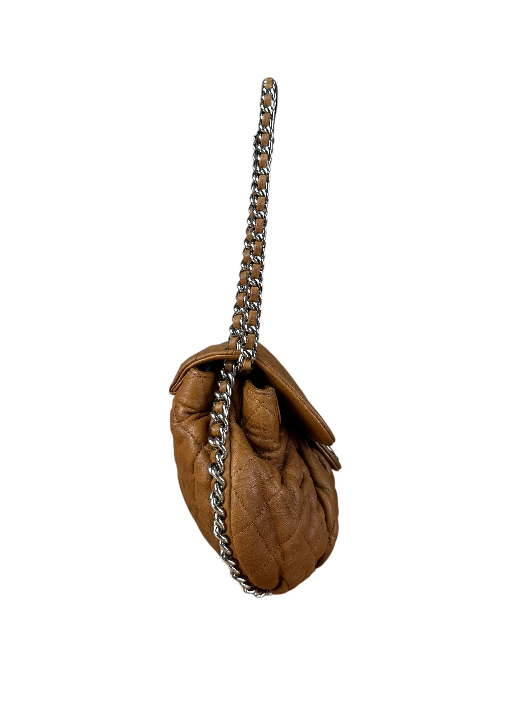 Chanel Brown Quilted Leather Chain Around Flap Bag 2010 - Image 7