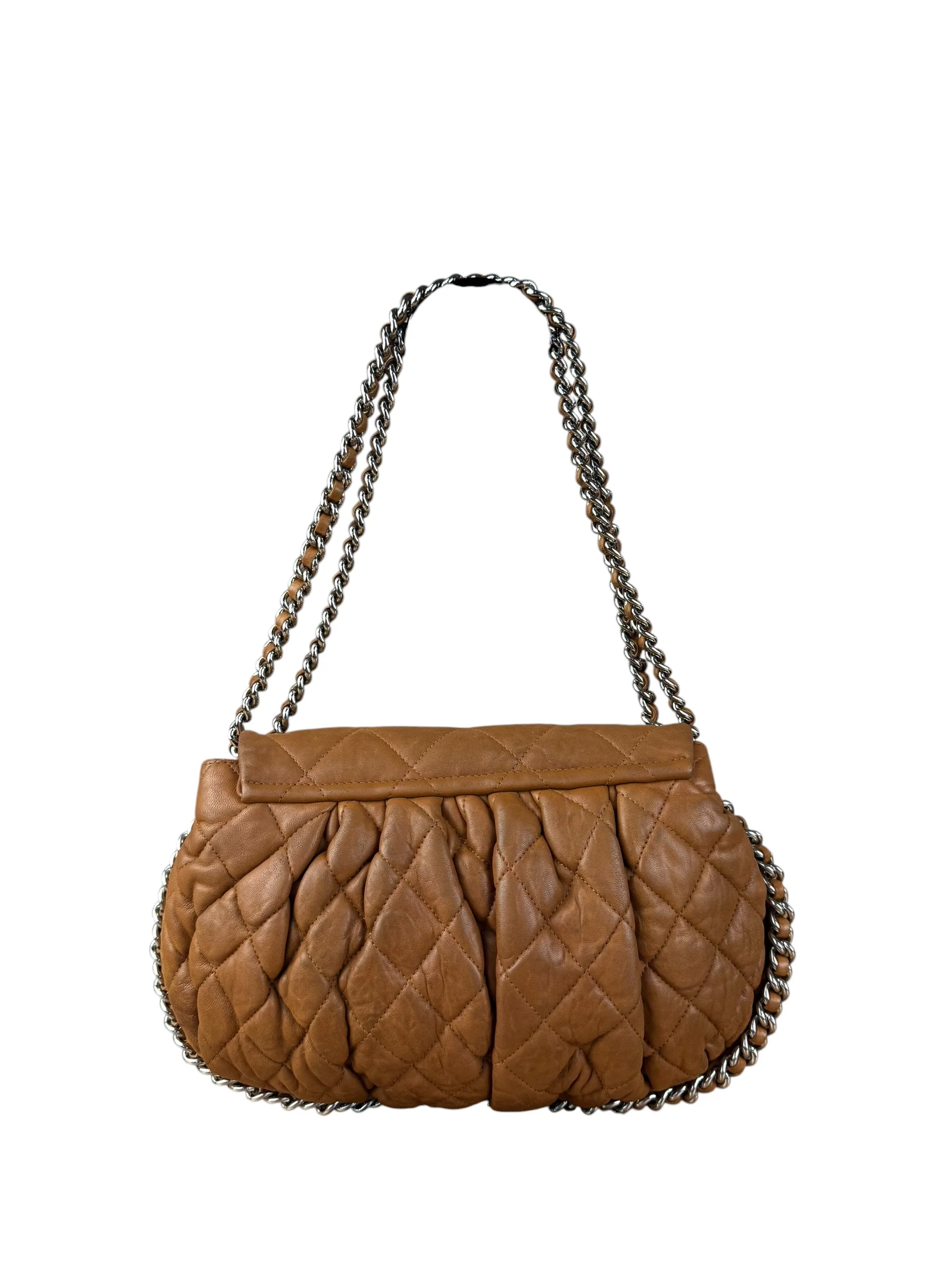 Chanel Brown Quilted Leather Chain Around Flap Bag 2010 - Image 9