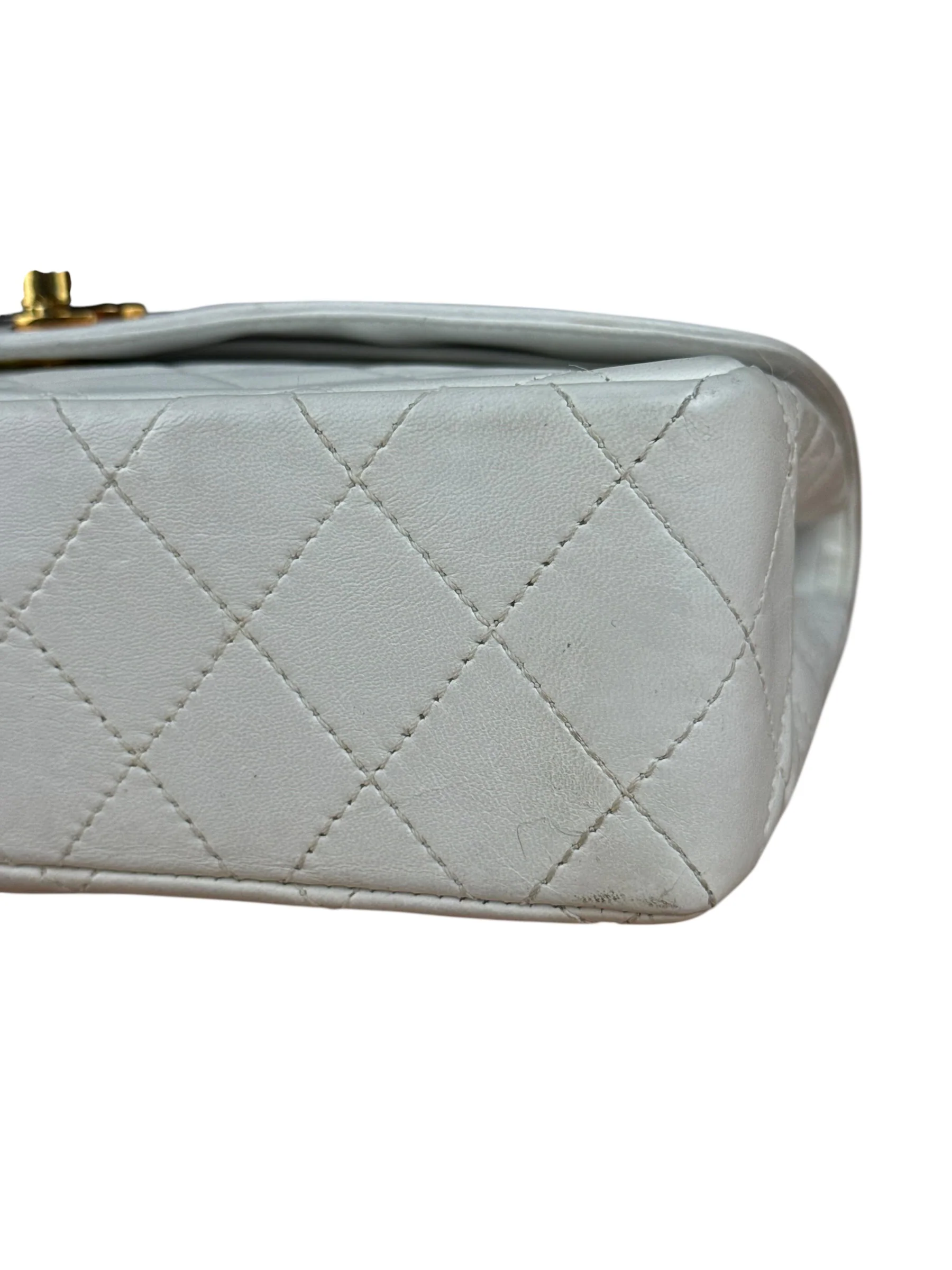 Chanel CC White Quilted Double Flap Bag 1988 - Image 14