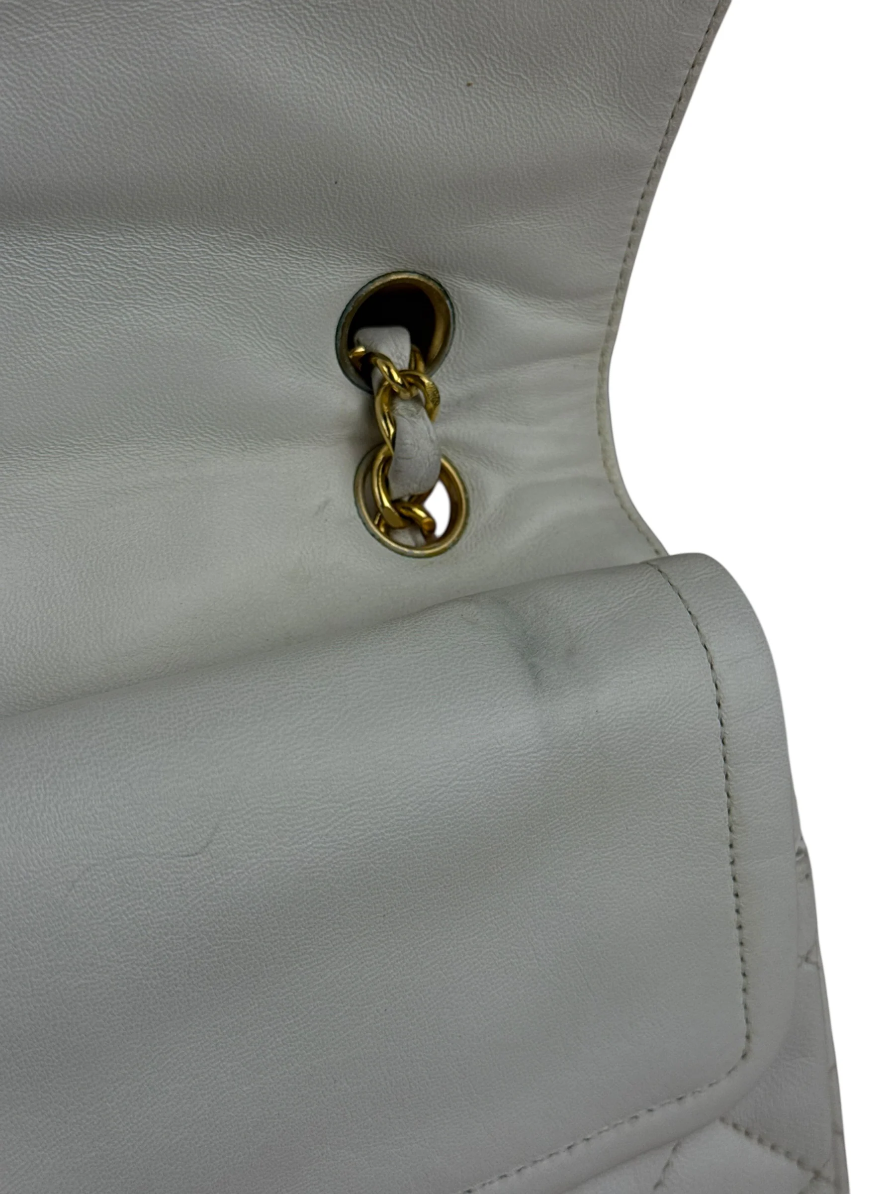 Chanel CC White Quilted Double Flap Bag 1988 - Image 19