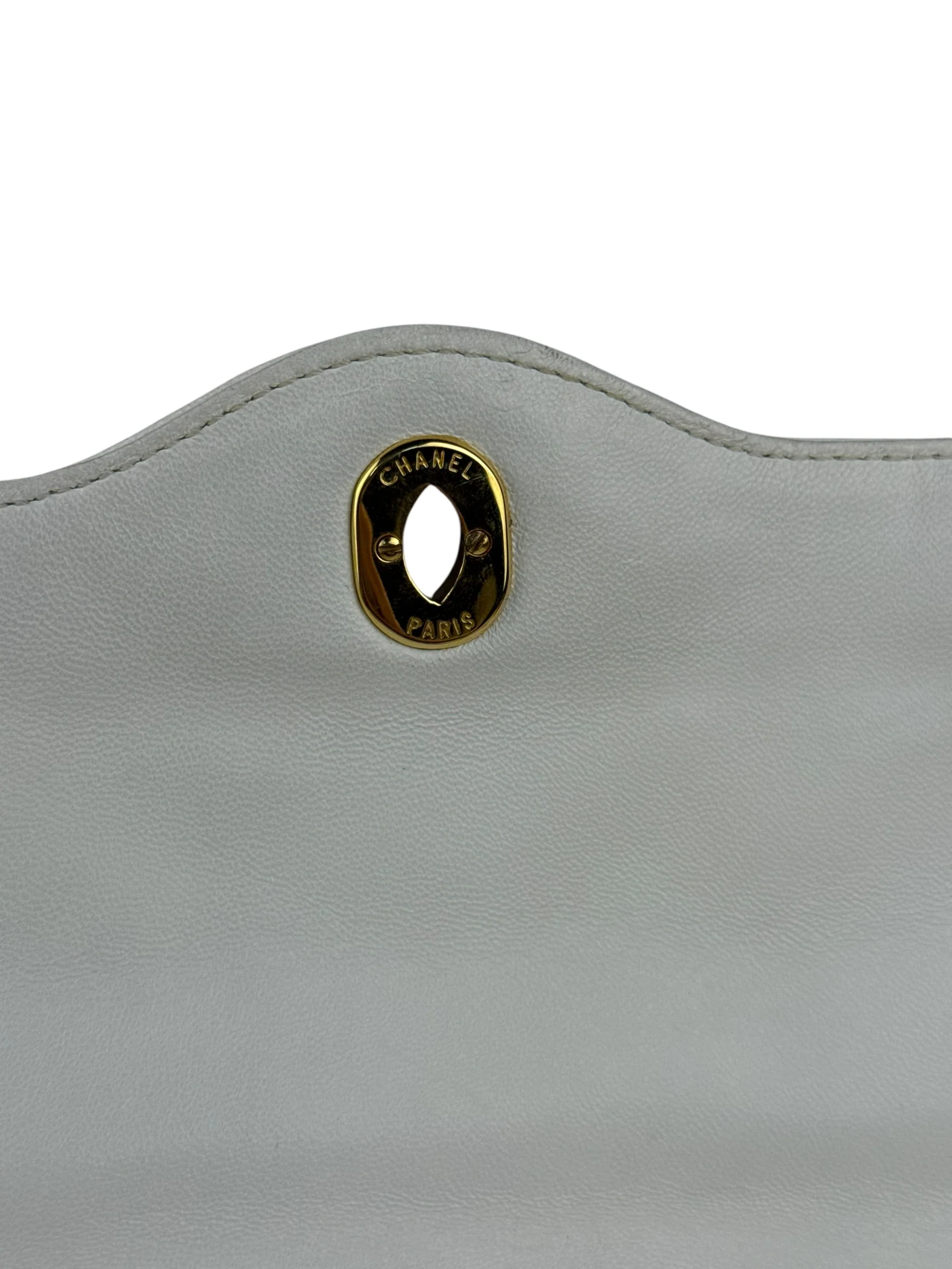 Chanel CC White Quilted Double Flap Bag 1988 - Image 22