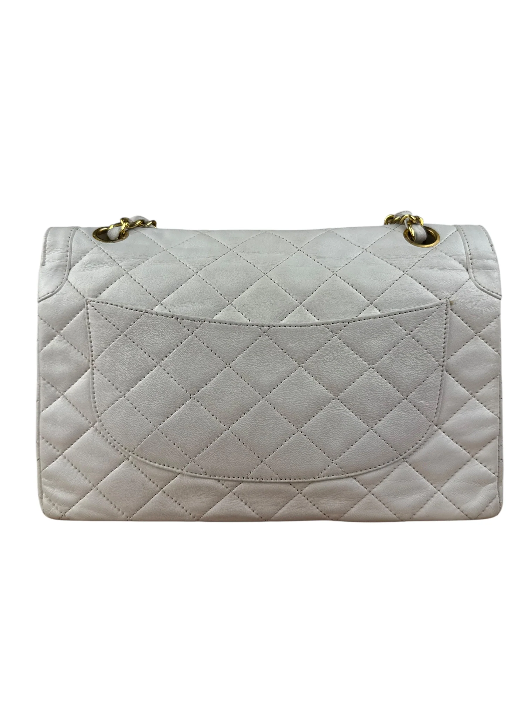 Chanel CC White Quilted Double Flap Bag 1988 - Image 6