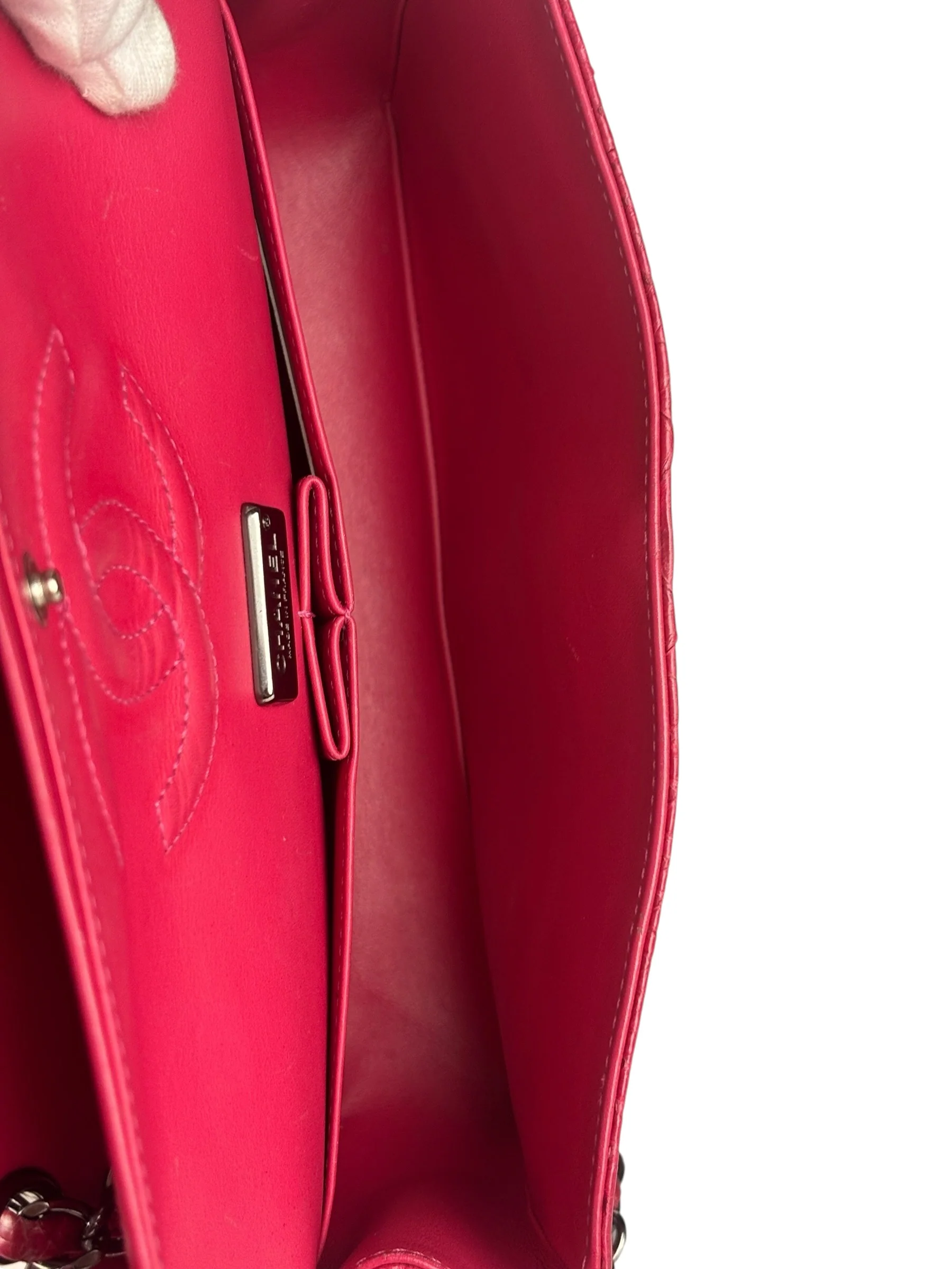 Chanel Classic Double Flap Python Bag Pink 2014 - Image 16