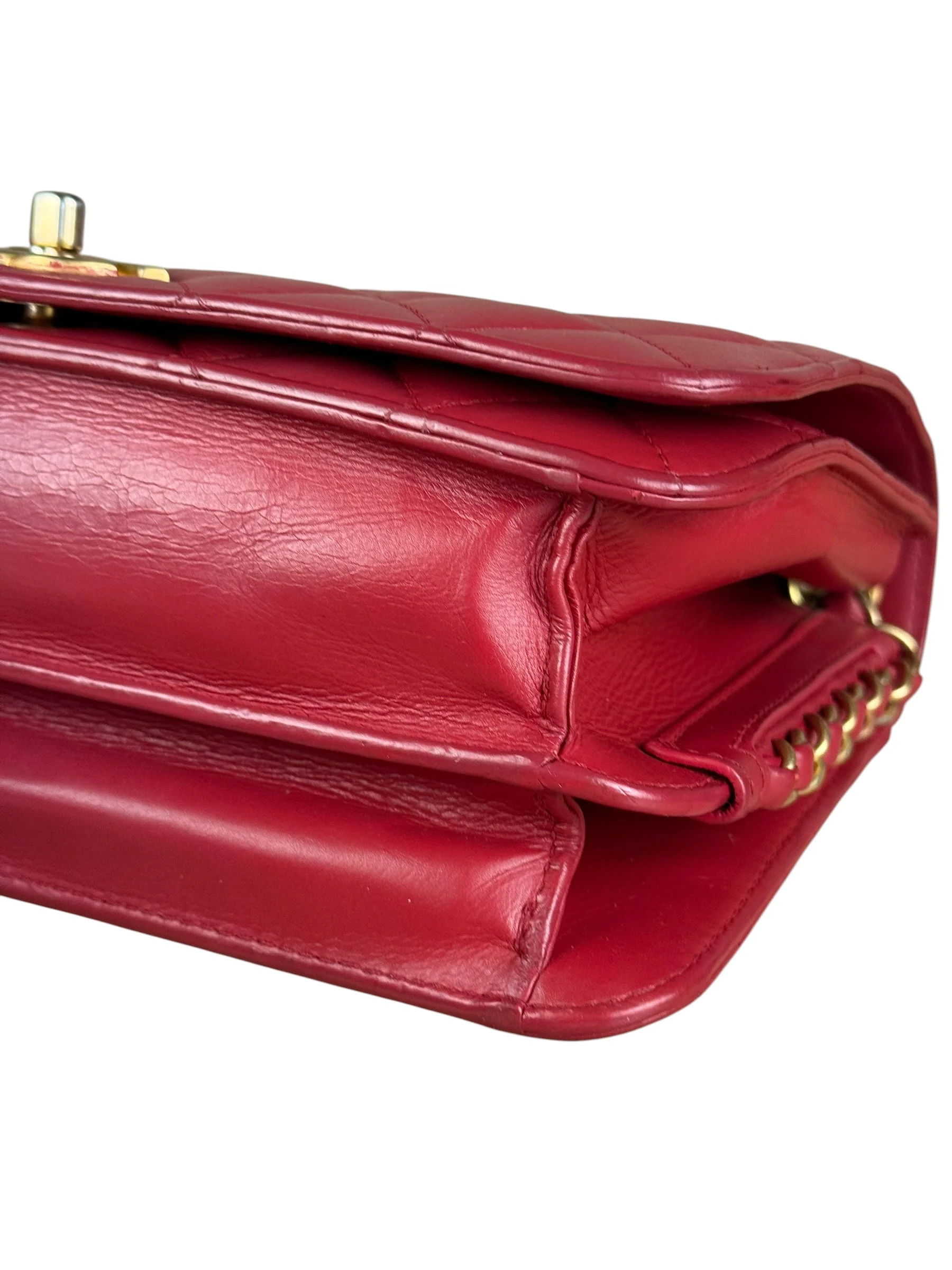 Chanel Dark Fuchsia Quilted Leather Flap Bag 2019 - Image 12