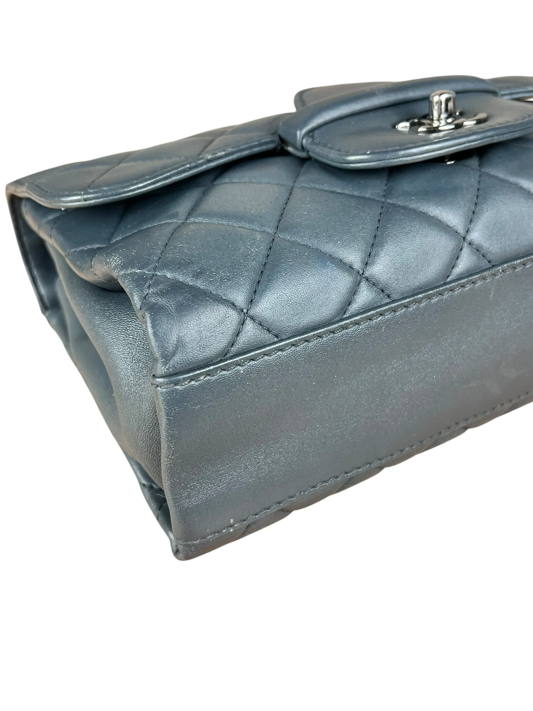 Chanel Dark Grey Quilted Leather Loop Flap Bag 2014 - Image 19
