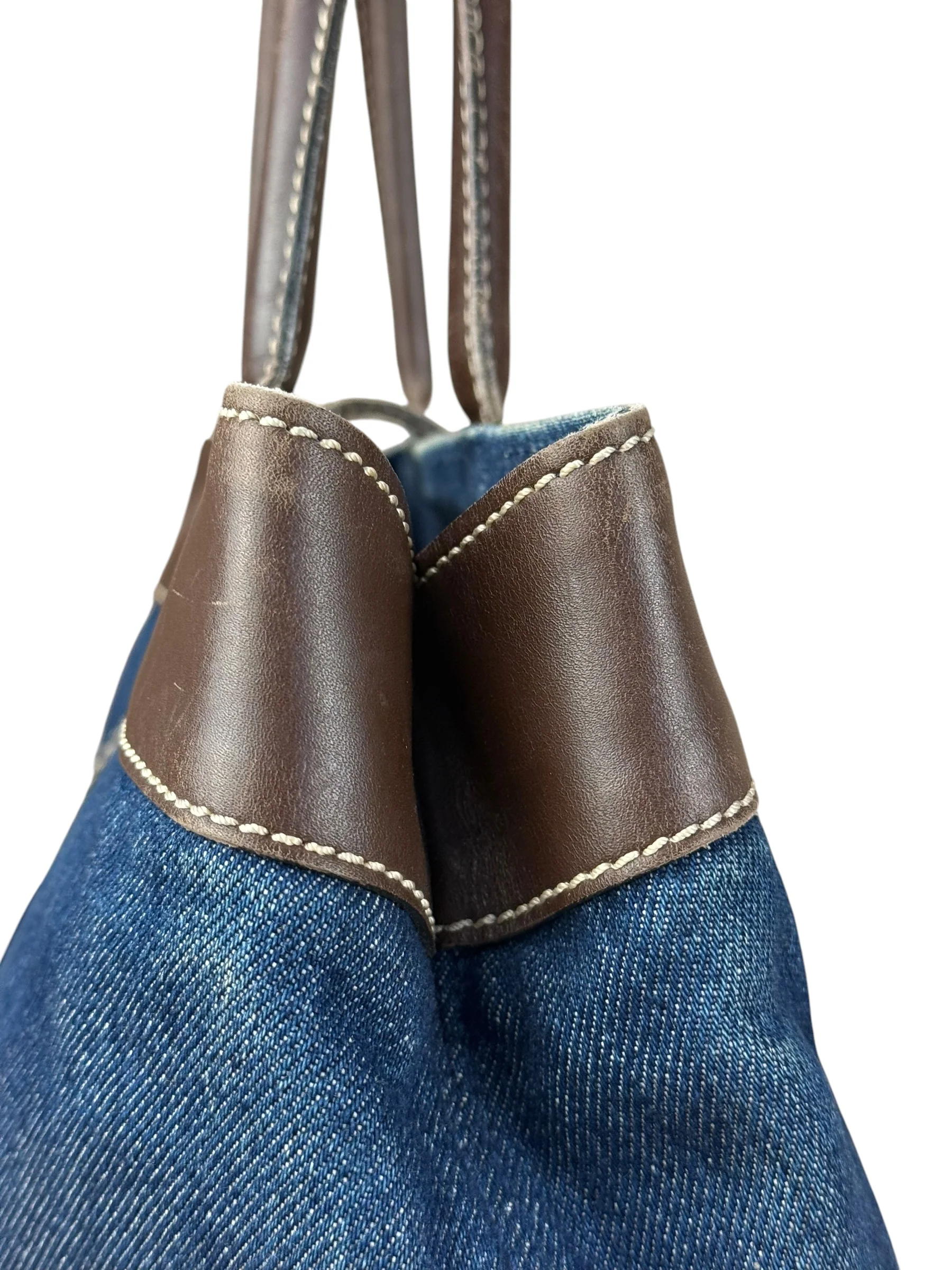 Chanel Denim CC Leather Lined Tote Bag 2001 - Image 10